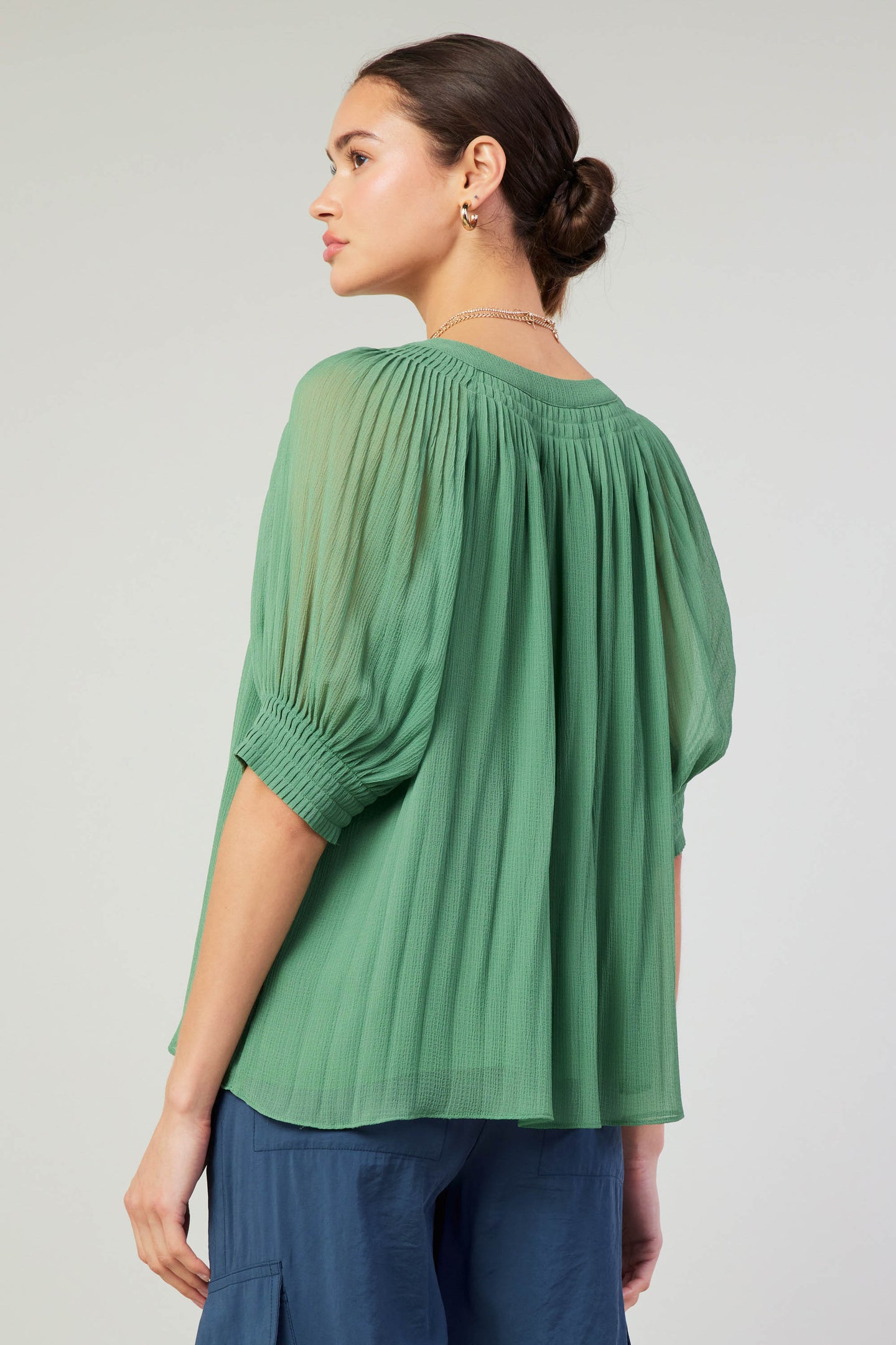 Pleated Cuff Blouse