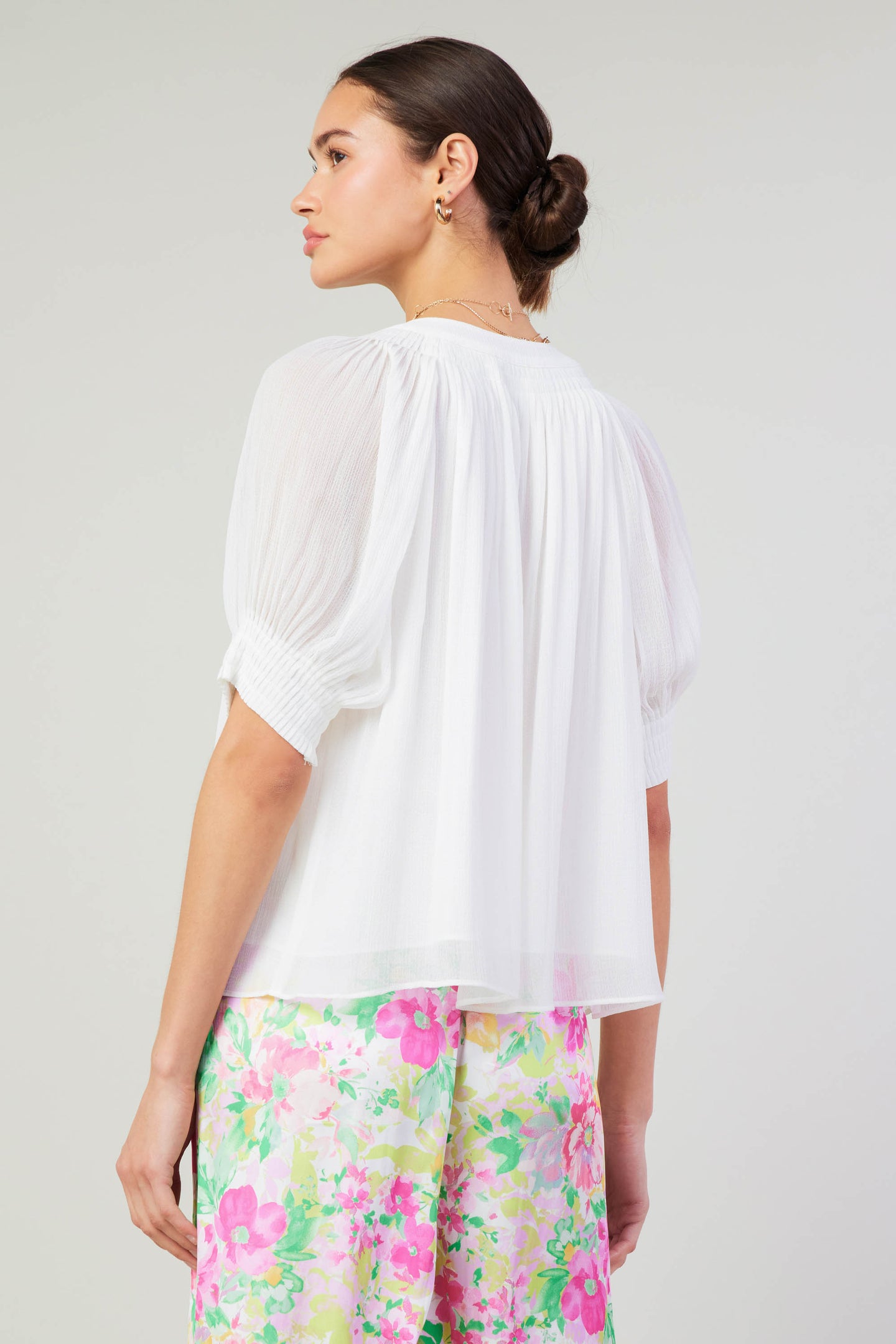 Pleated Cuff Blouse