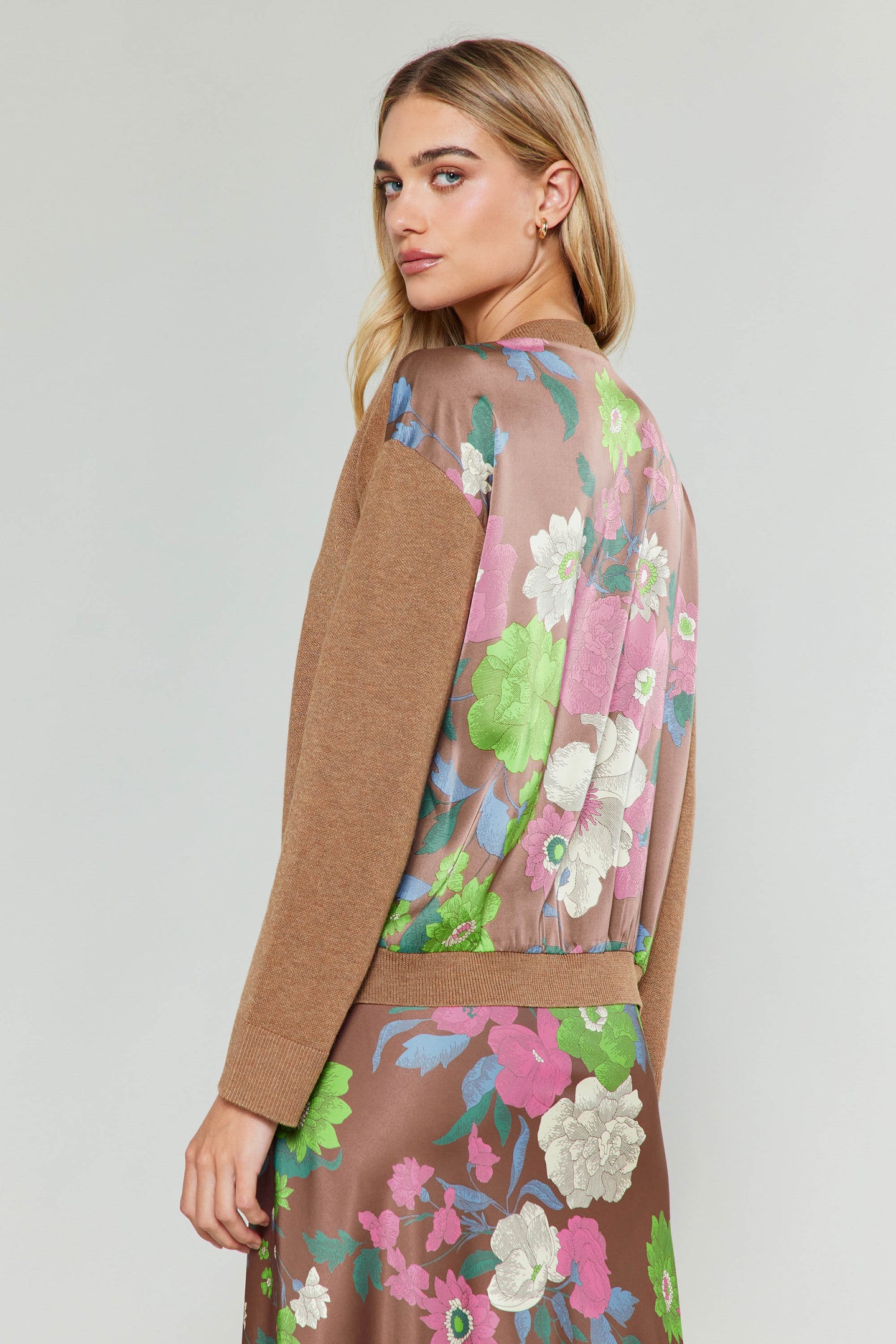 Floral Contrast Cardigan