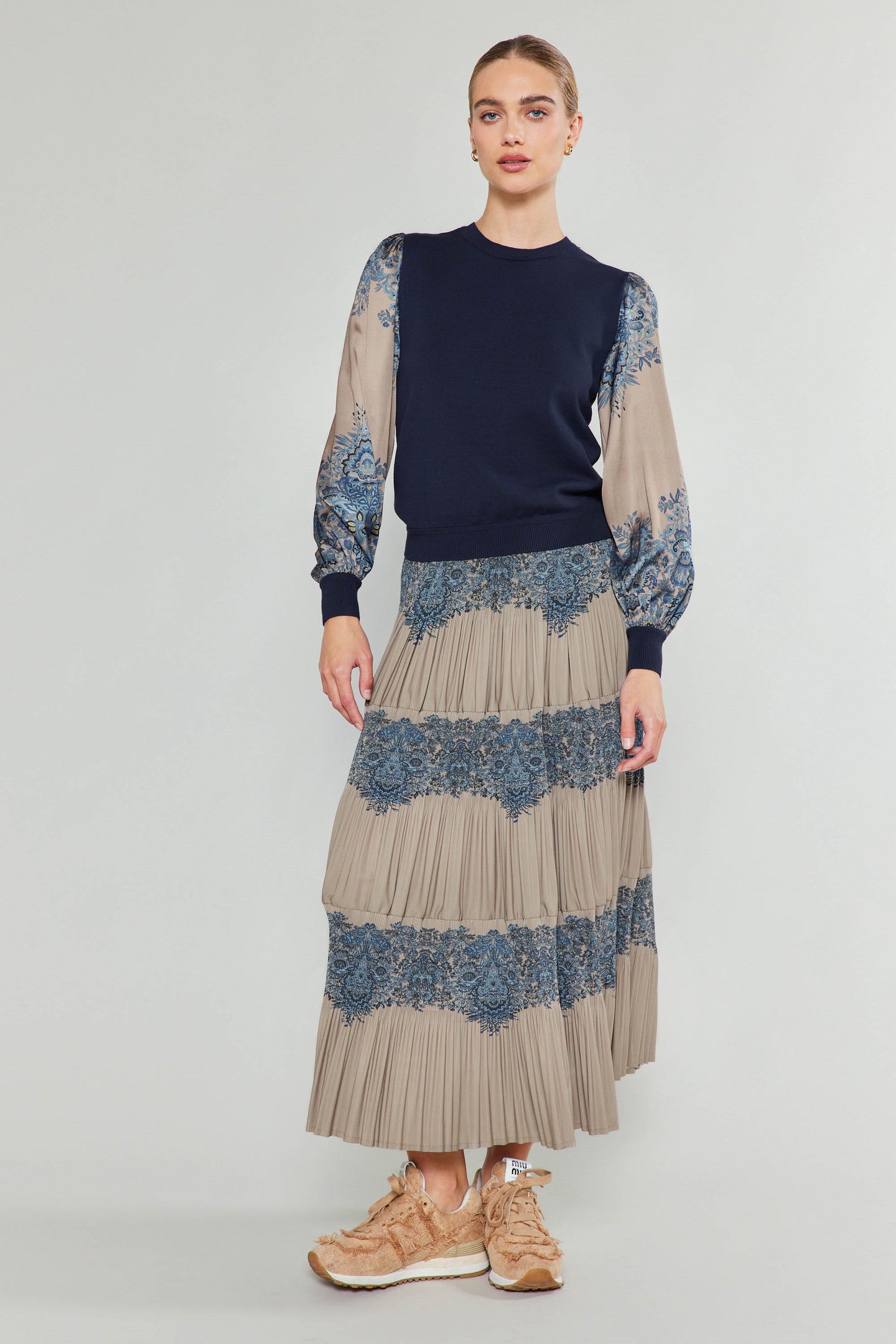 Ornate Motif Midi Skirt