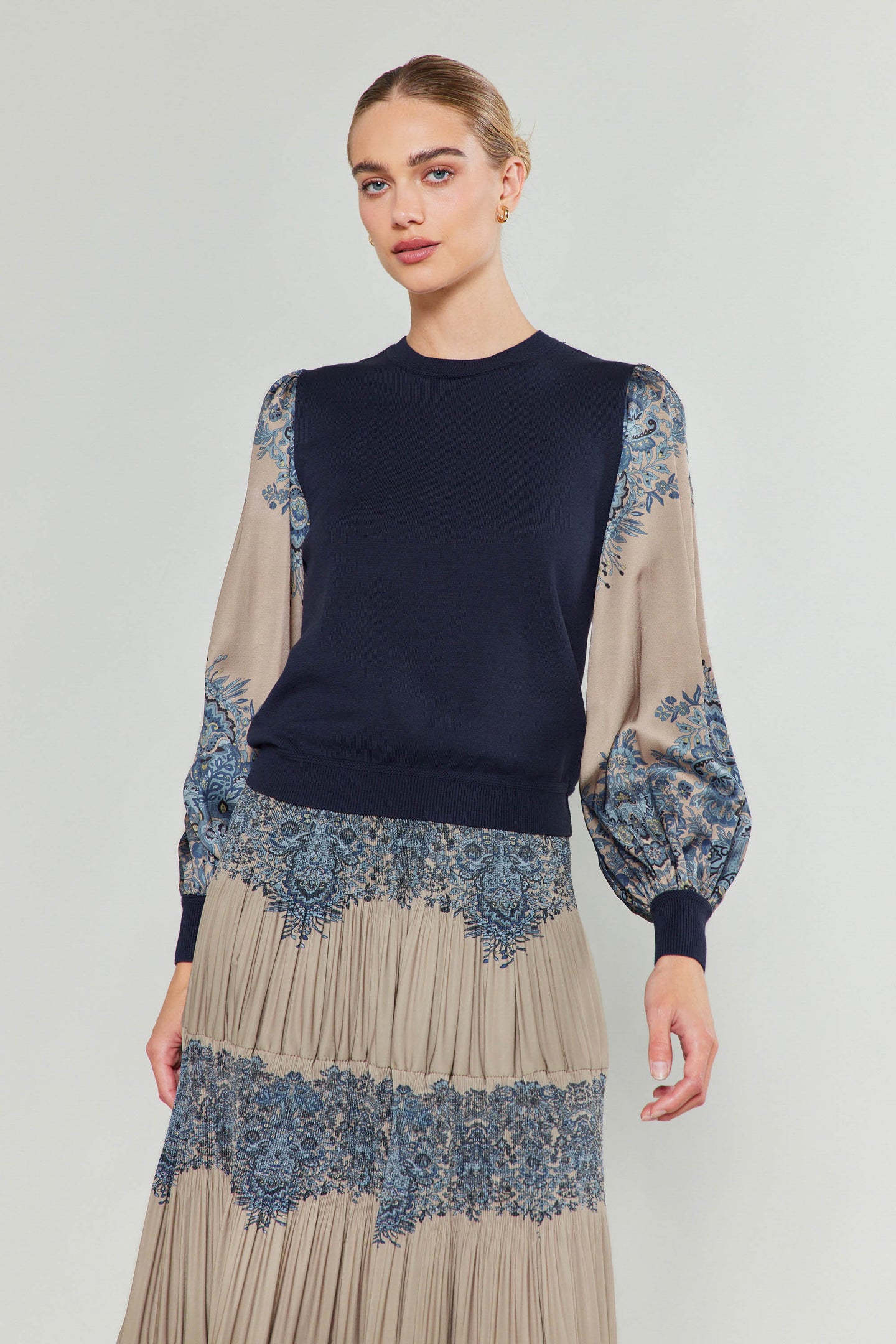 Ornate Motif Sweater Top