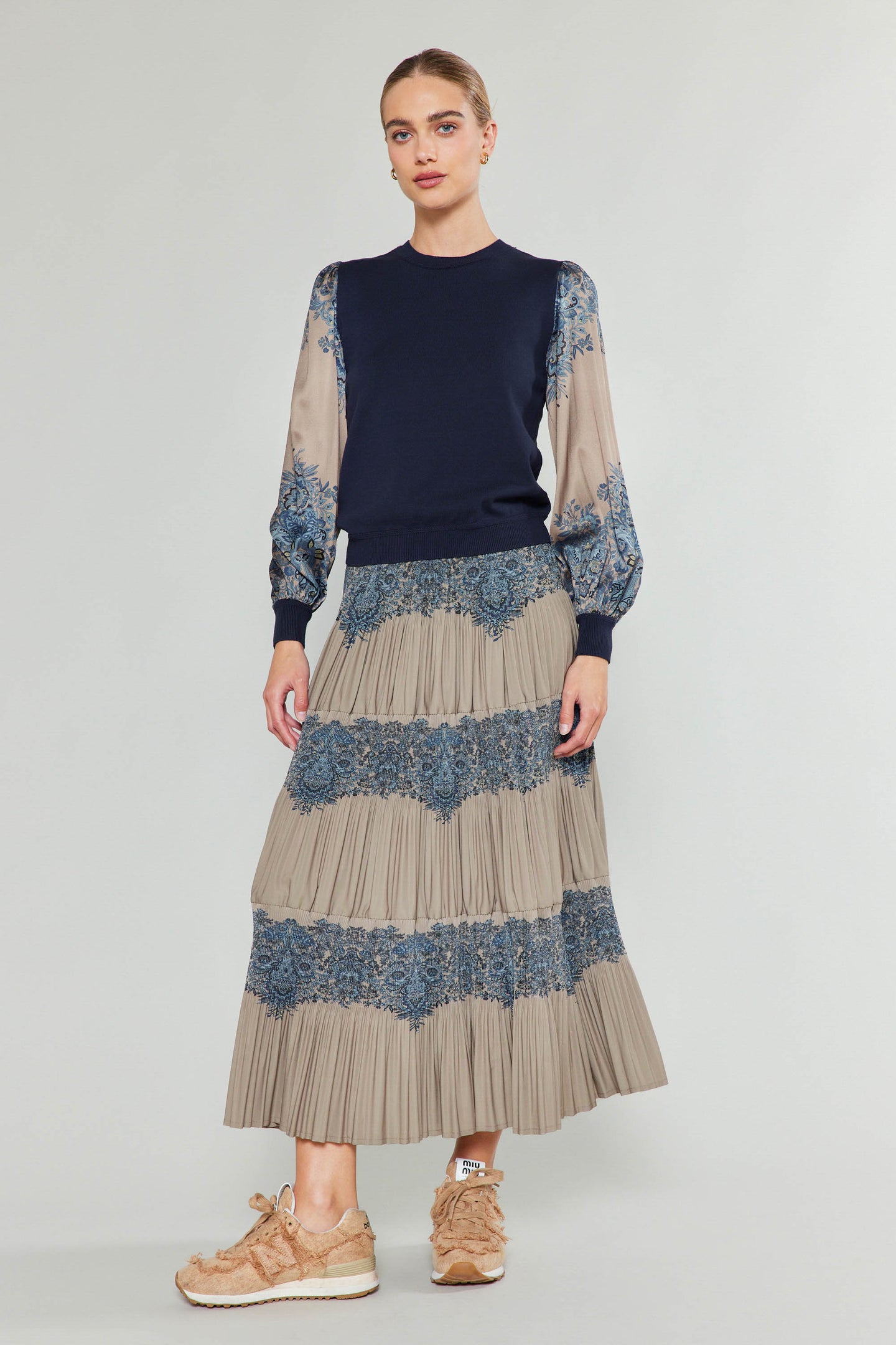 Ornate Motif Midi Skirt