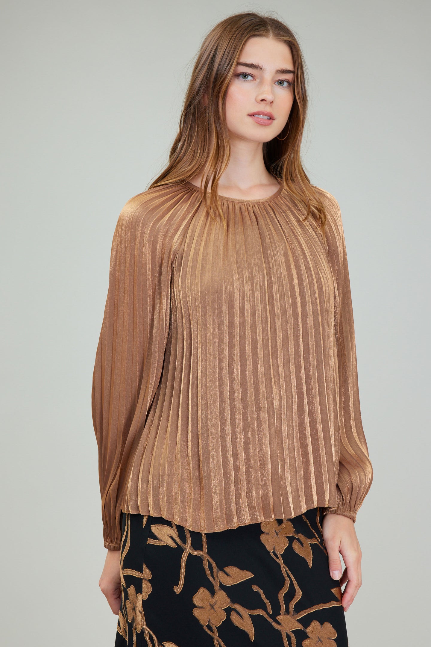 Pleated Shimmer Blouse