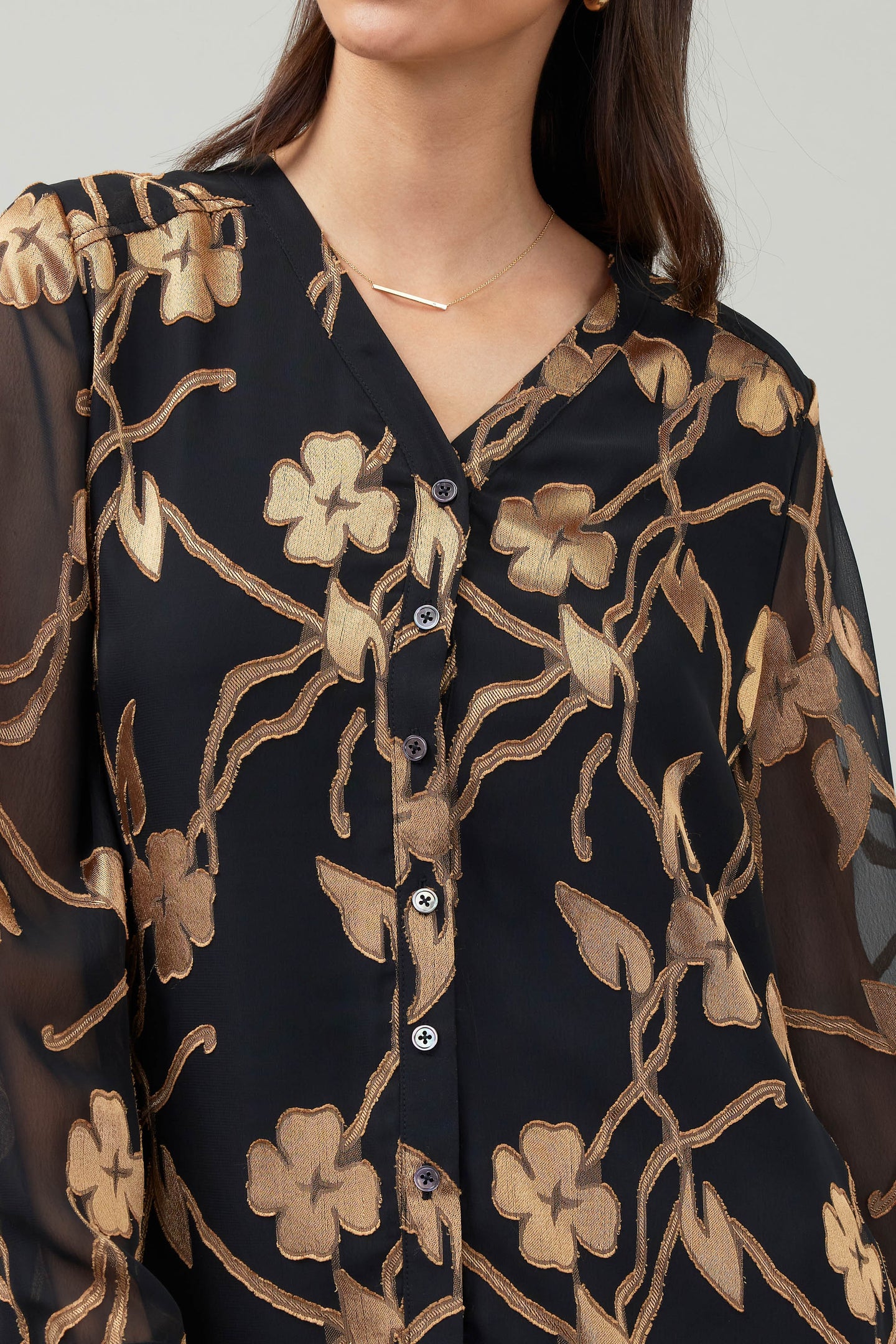 Gold Floral Blouse