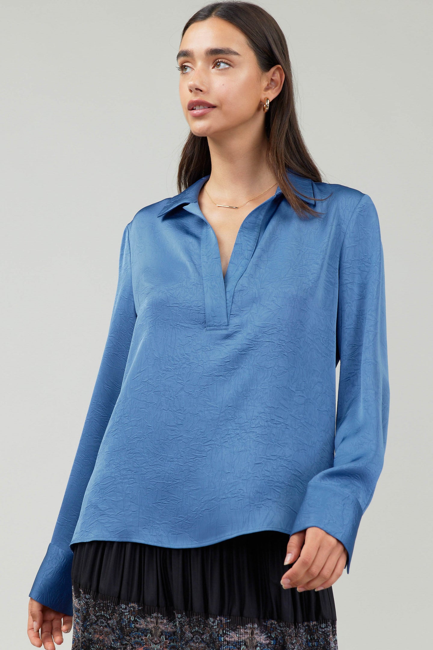 Collared Splitneck Blouse