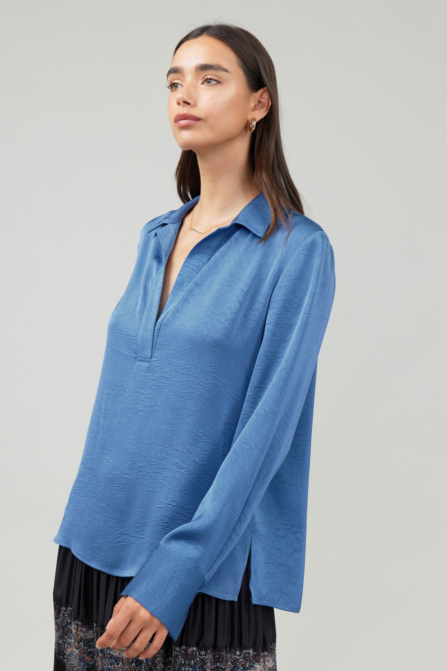 Collared Splitneck Blouse