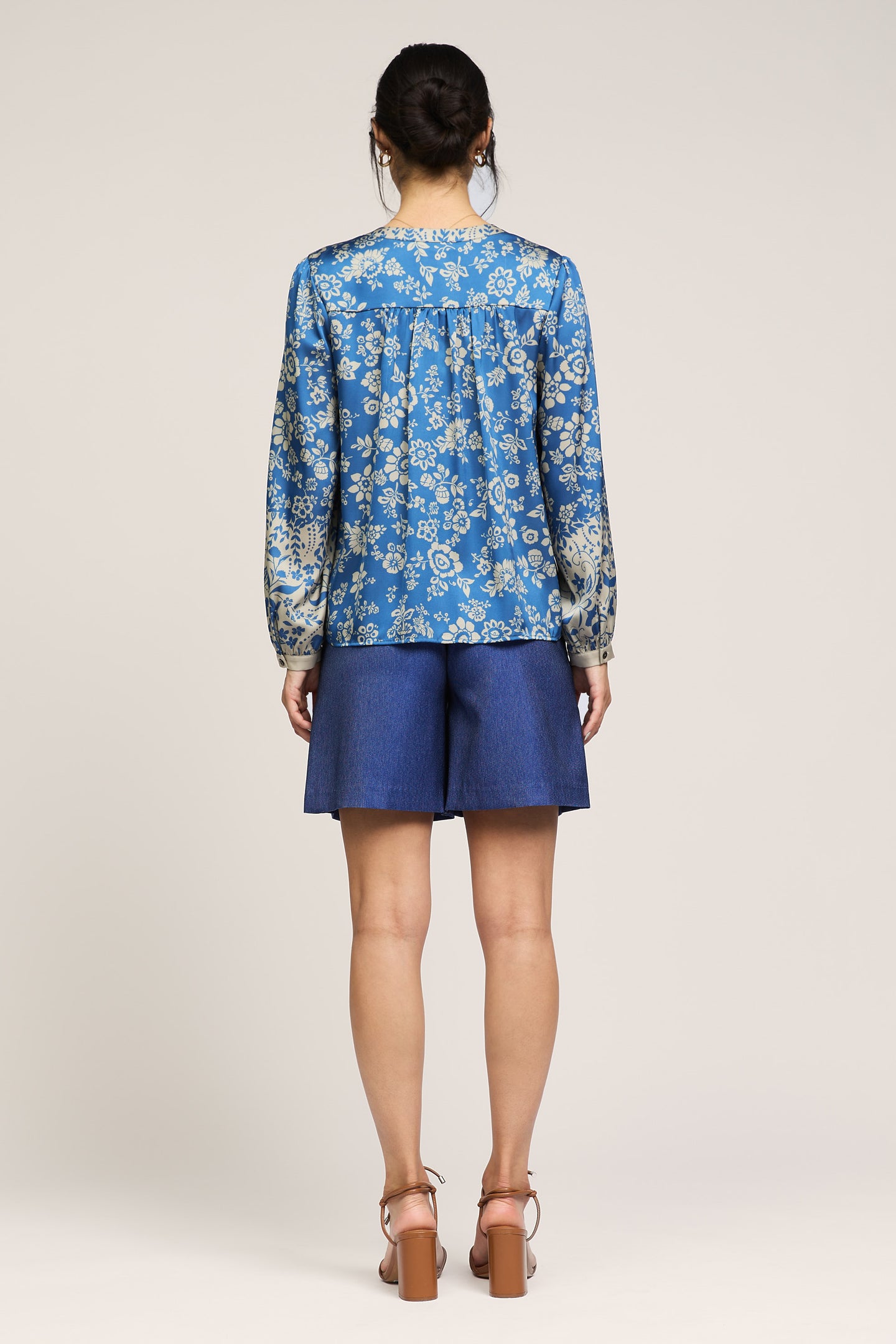 Floral Print Placket Blouse