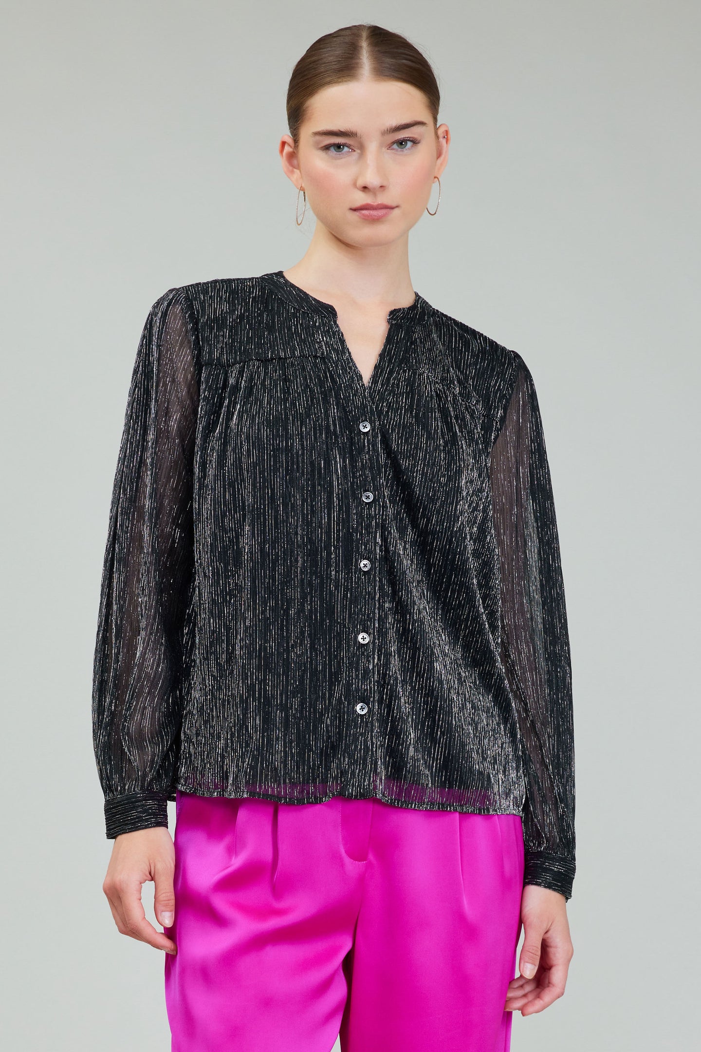 Lurex Buttonup Blouse