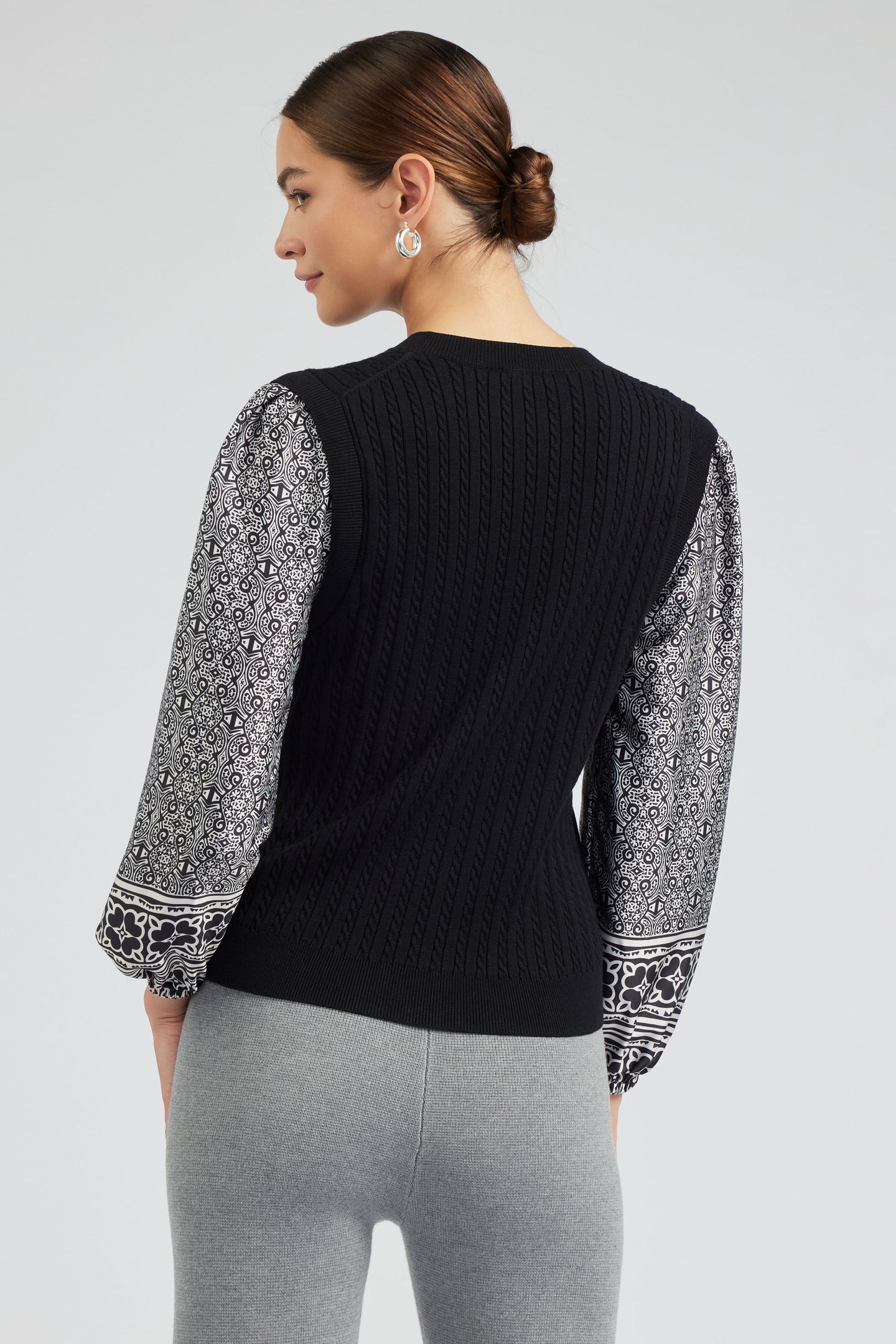 Contrast Sleeve Sweater Top