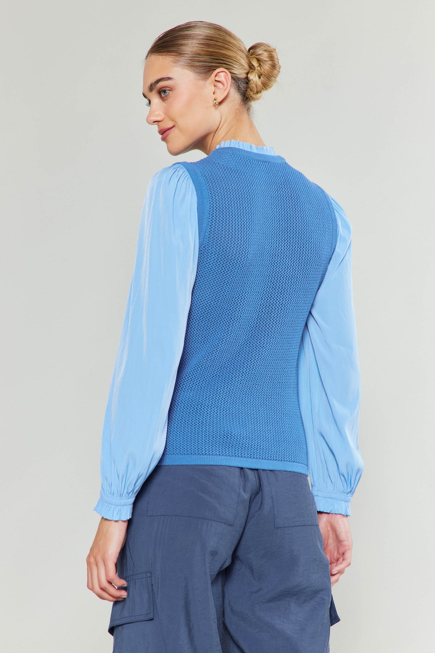 Contrast Sleeve Sweater Top