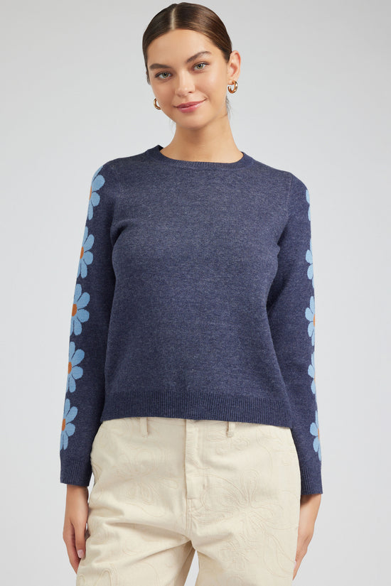 Retro Daisy Motif Sweater