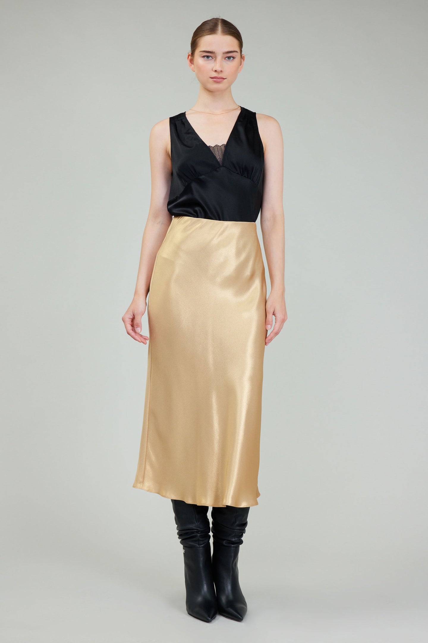 Bias Cut Midi Skirt