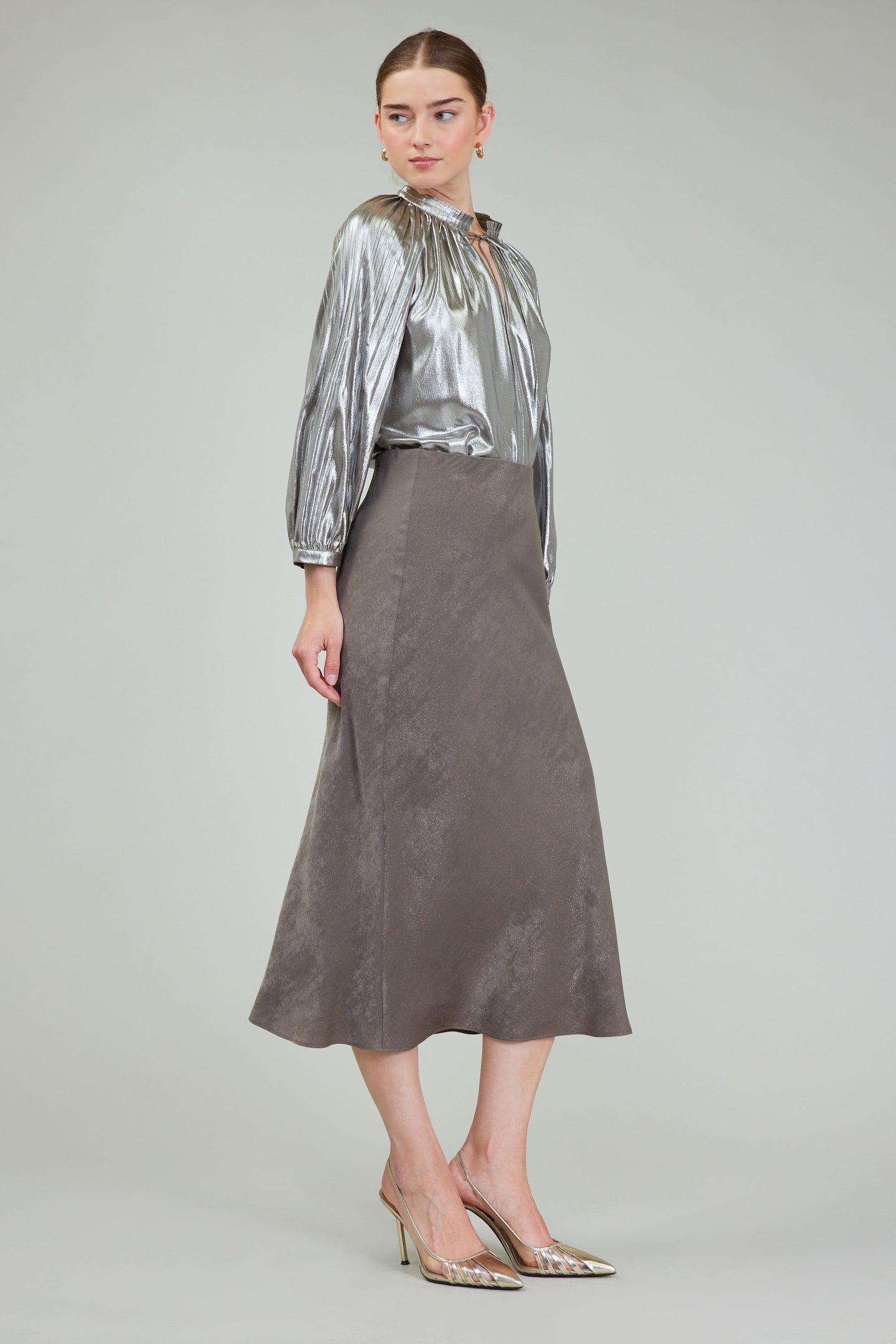 Bias Cut Midi Skirt