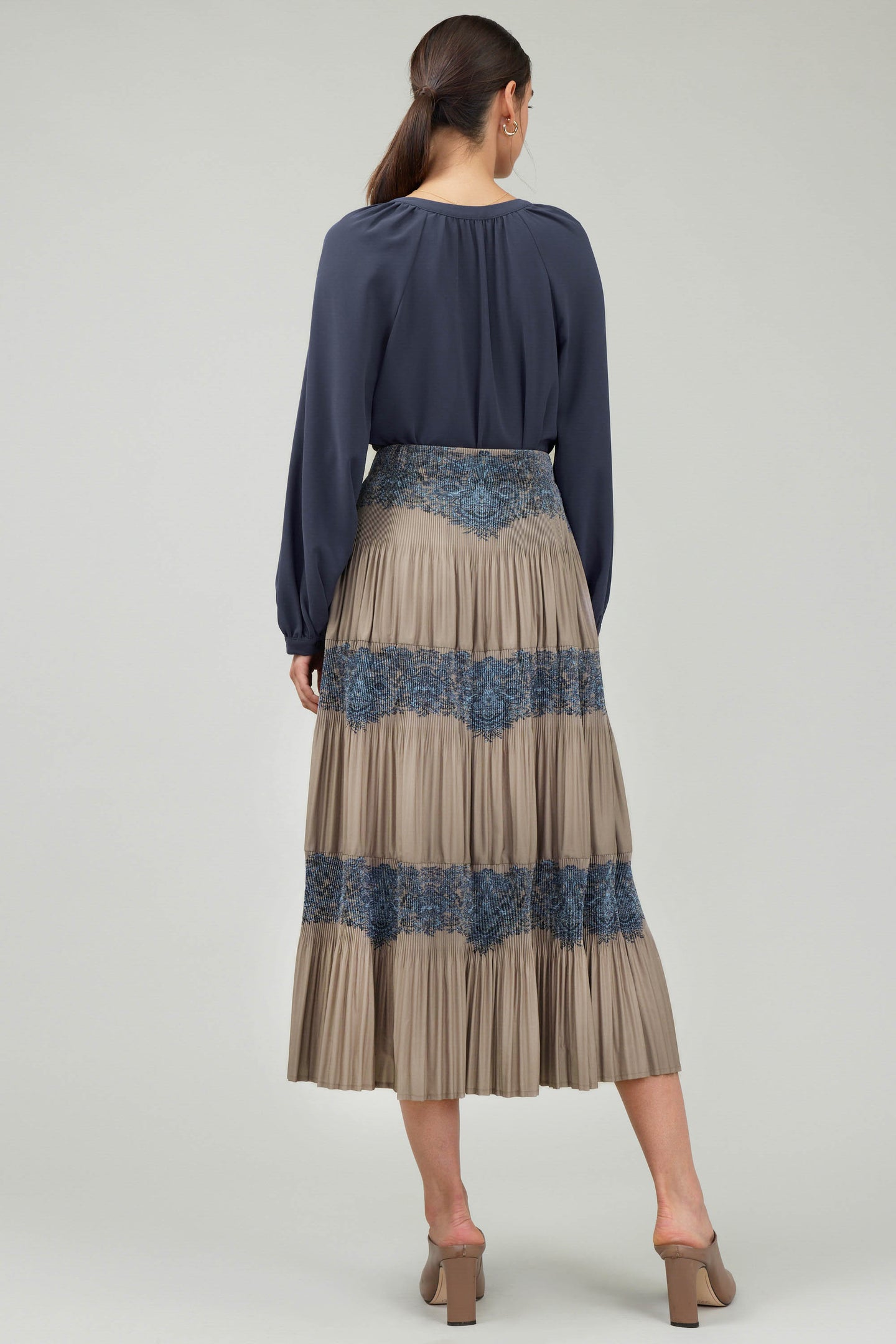 Ornate Motif Midi Skirt