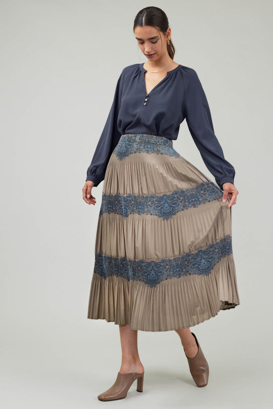 Ornate Motif Midi Skirt