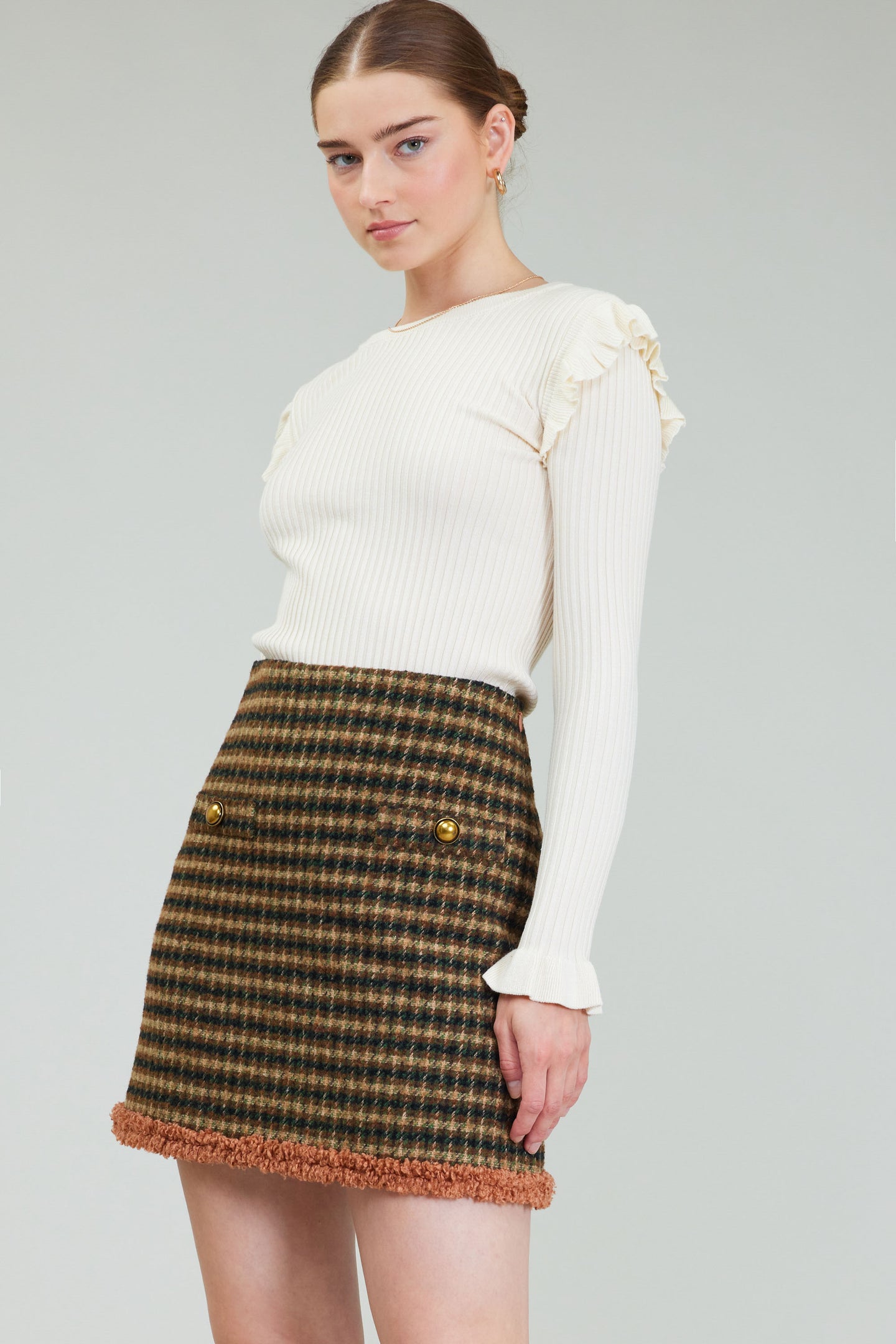 Houndstooth Mini Skirt