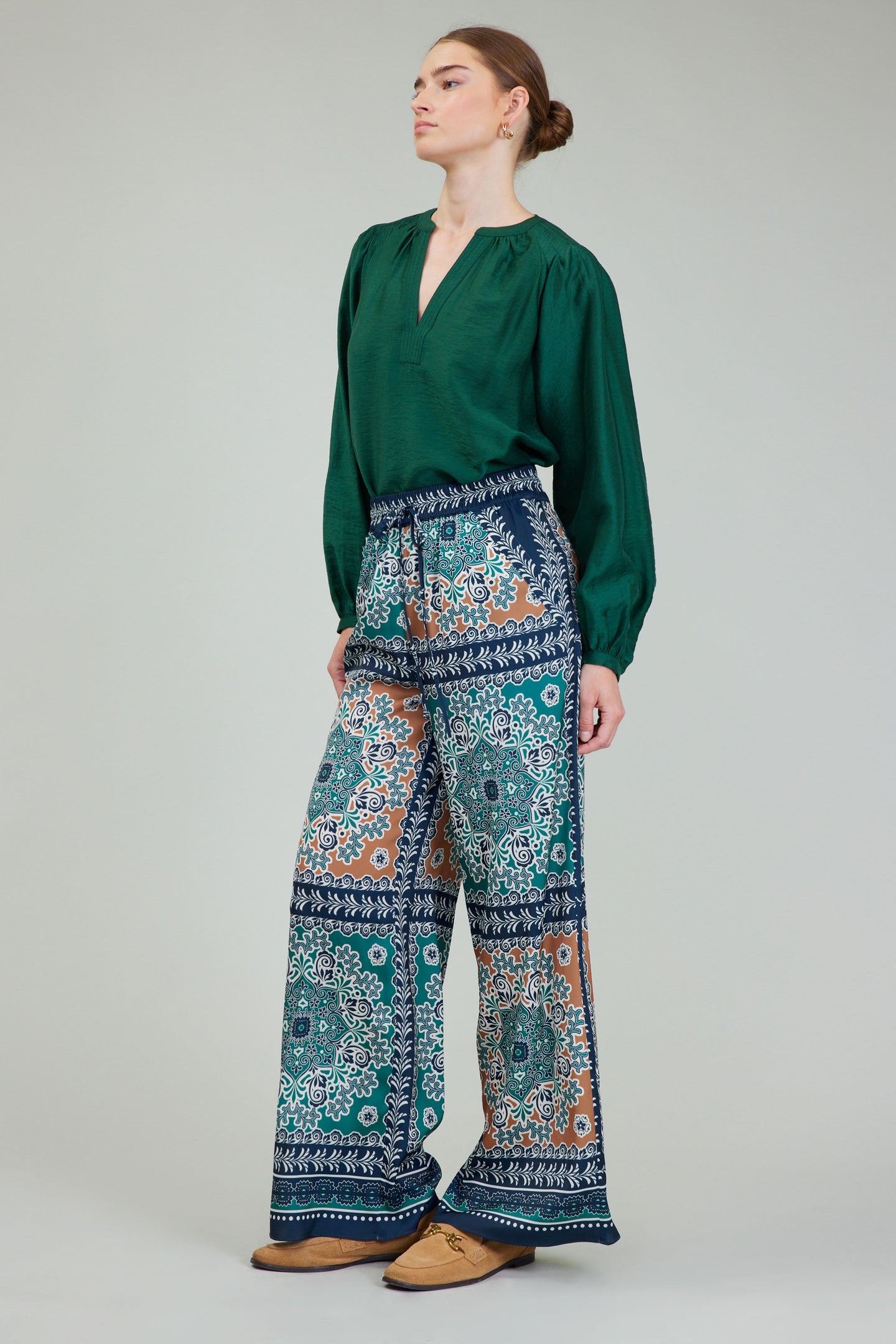 Wide Leg Bordered Pants