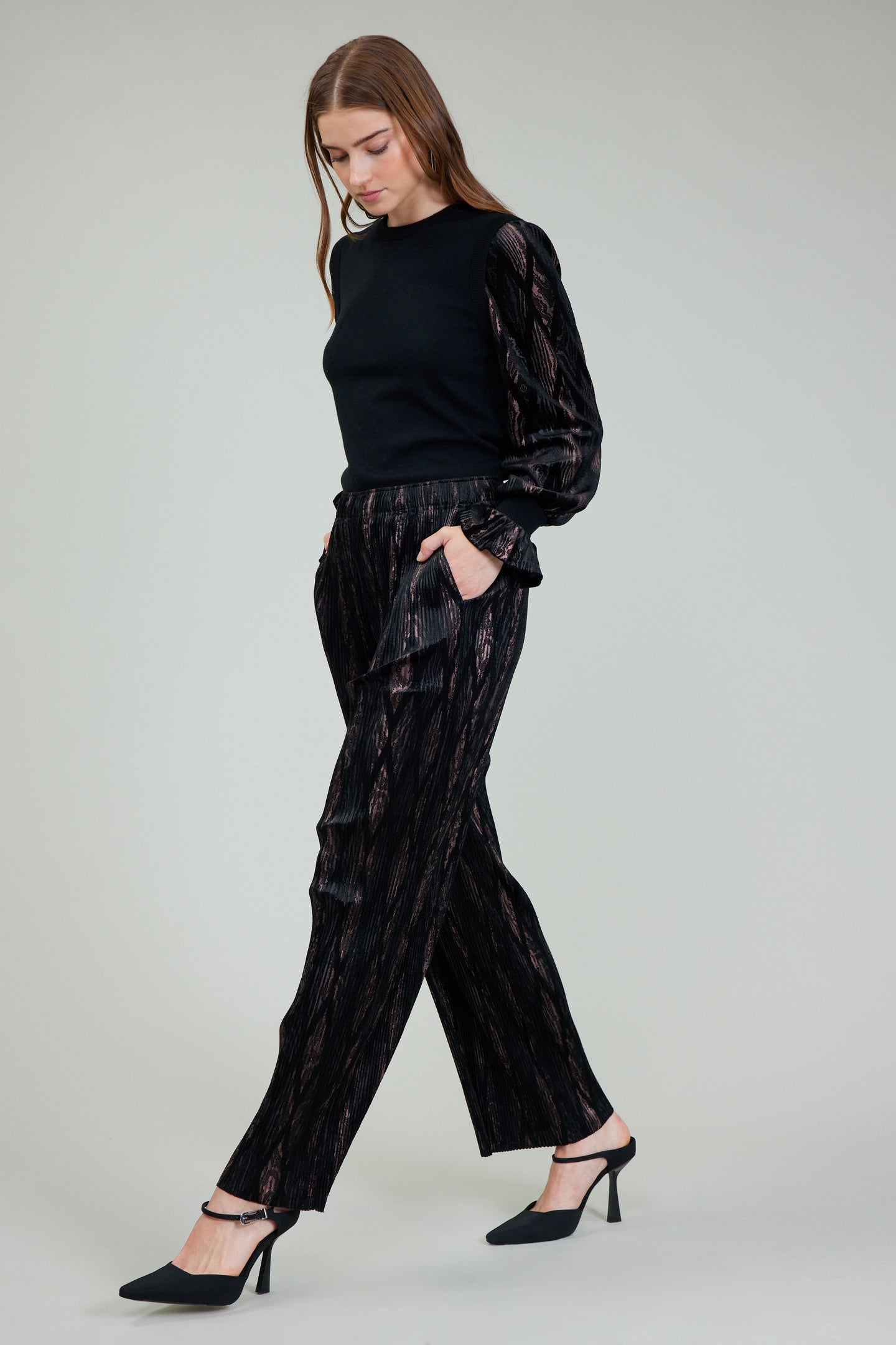 Elastic Waist Long Pants