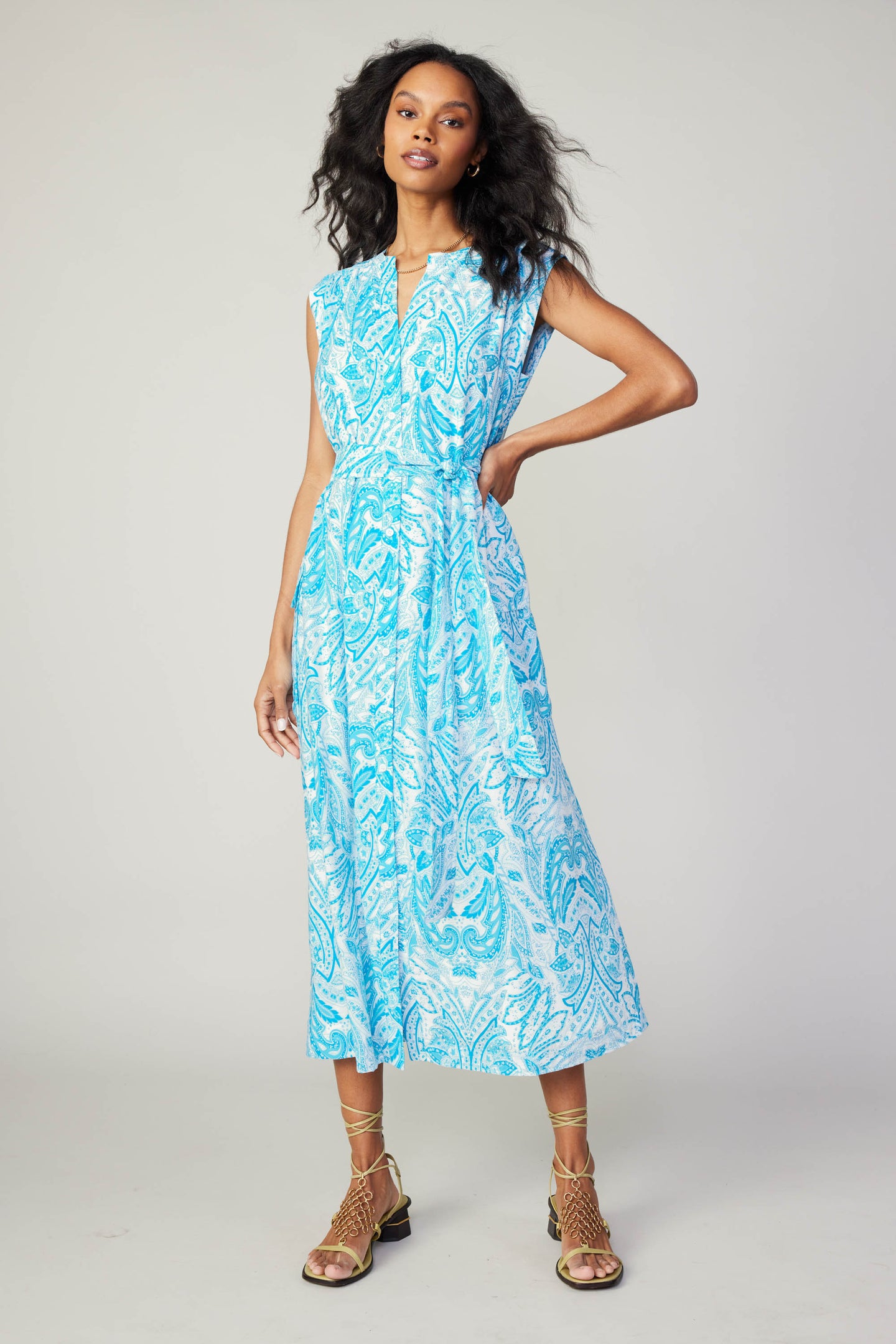Paisley Printed Sleeveless Dress