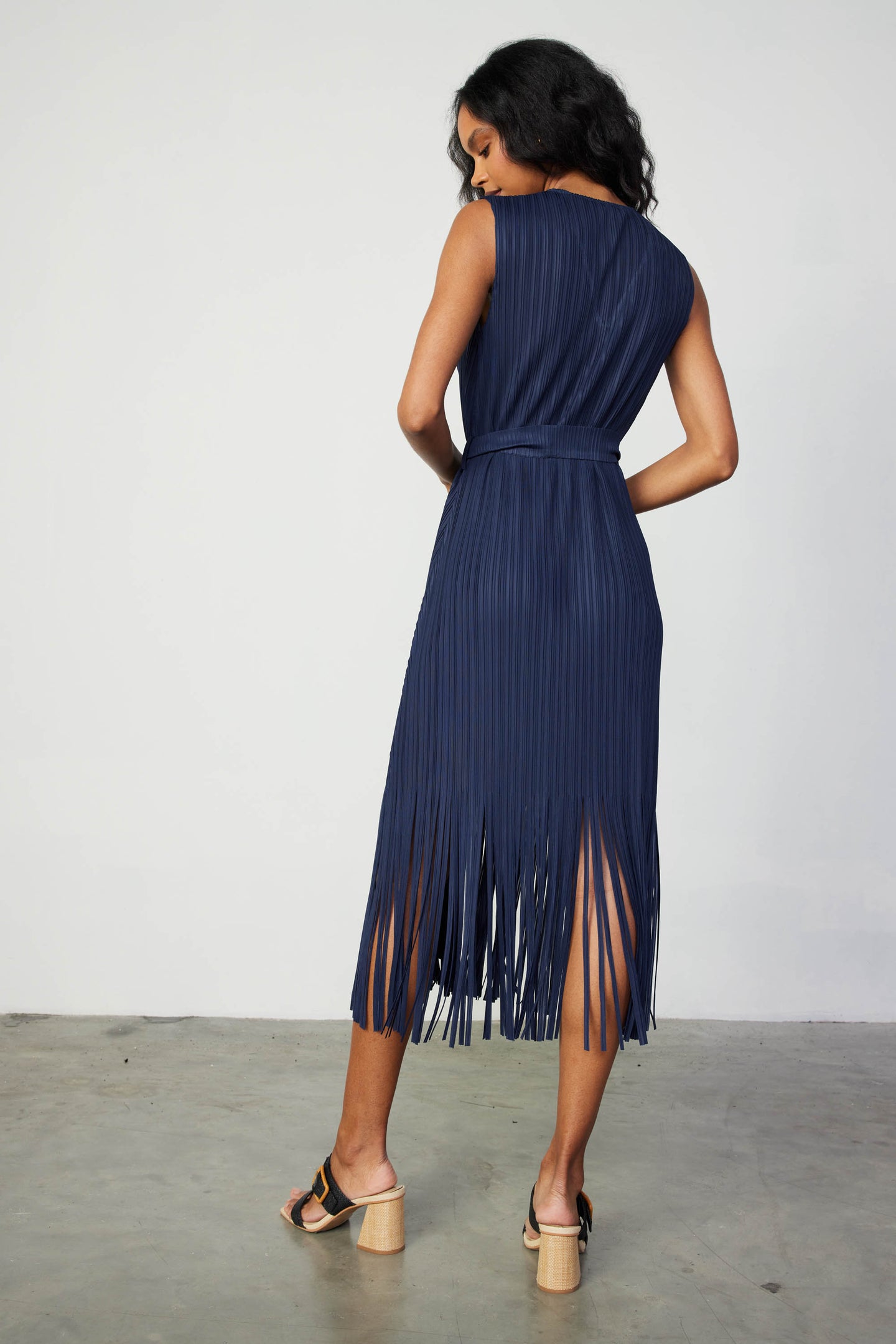 Fringe Skirt Midi Dress