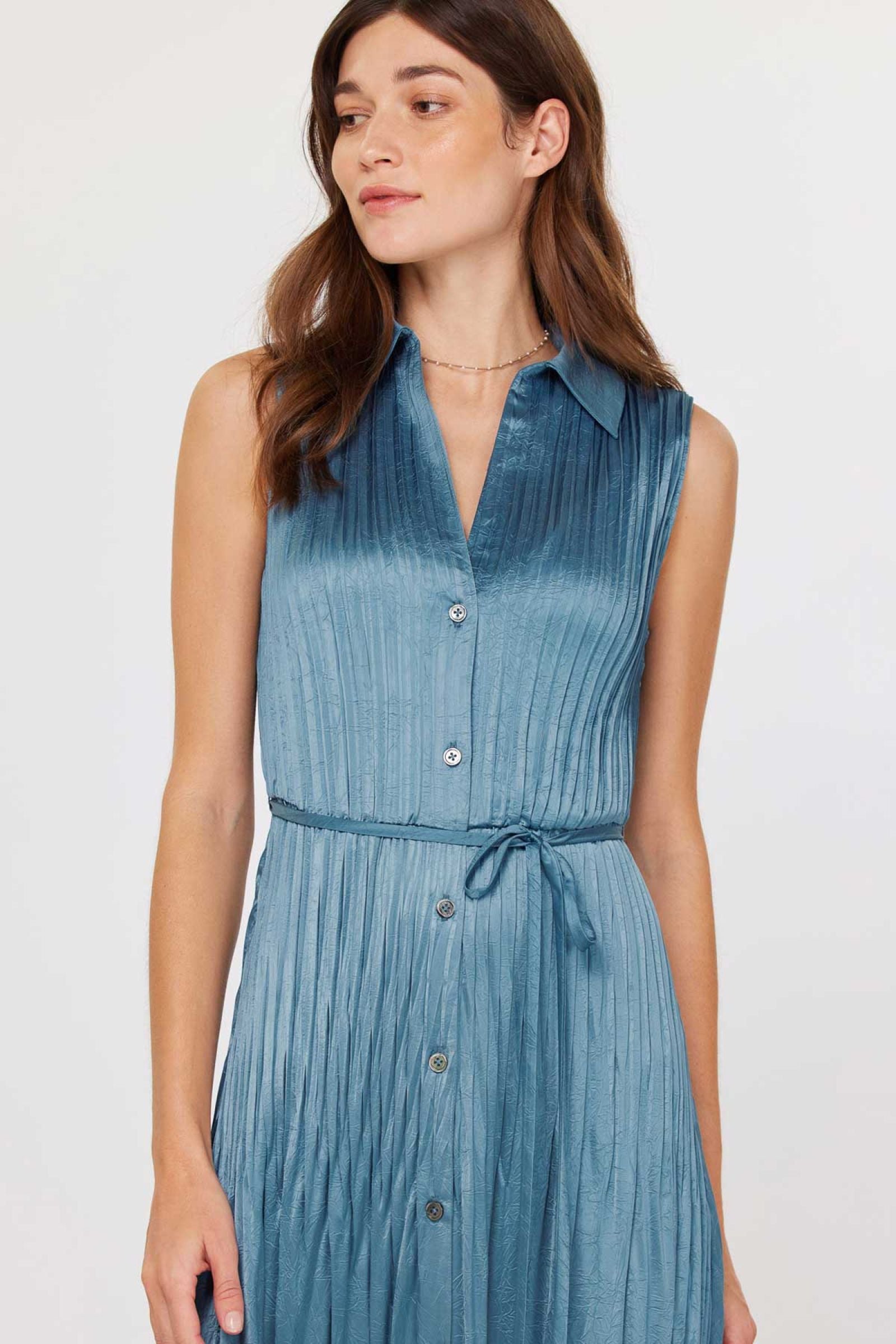 blouse dress Blue long dress
