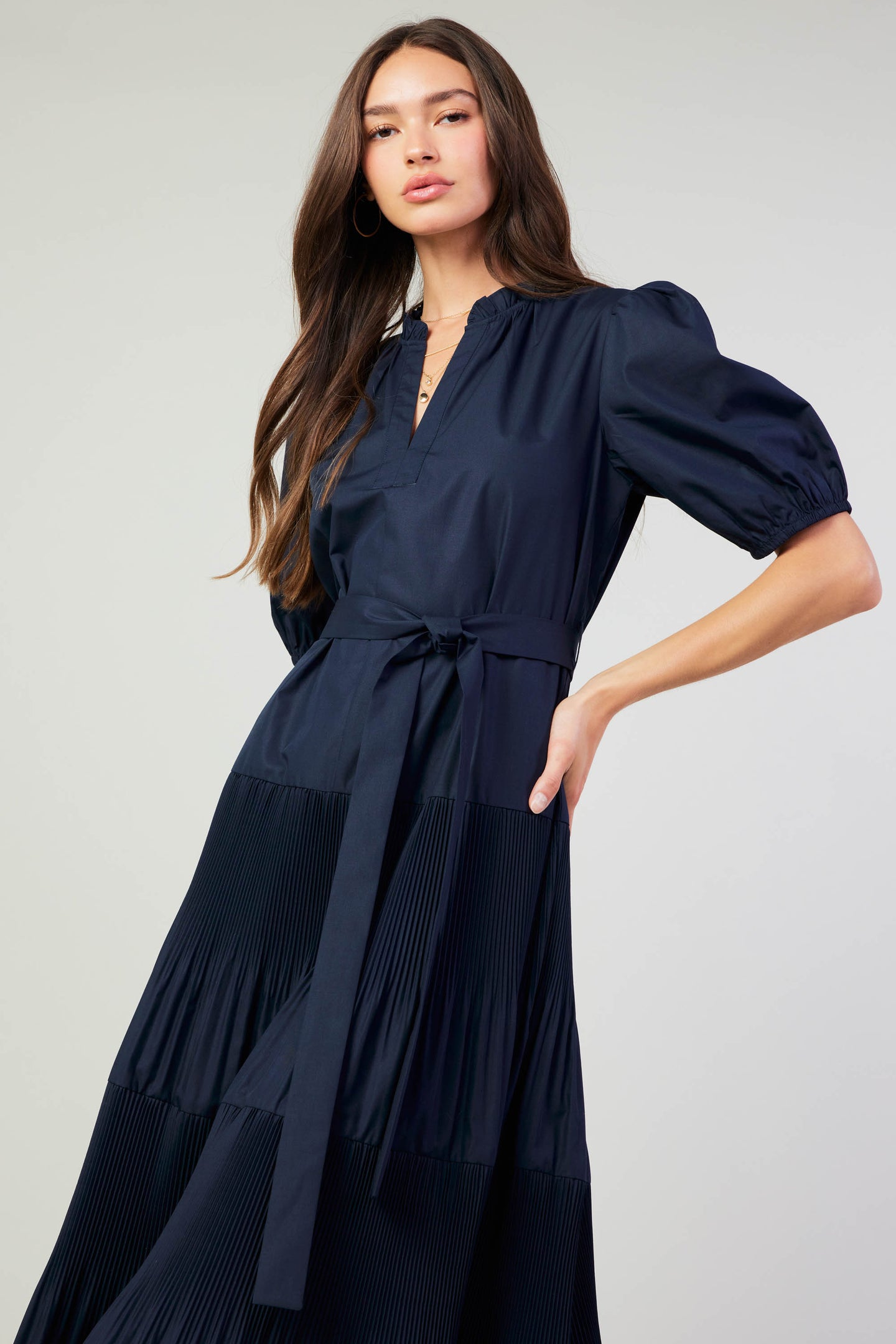 Ilana Pleated Midi Dress