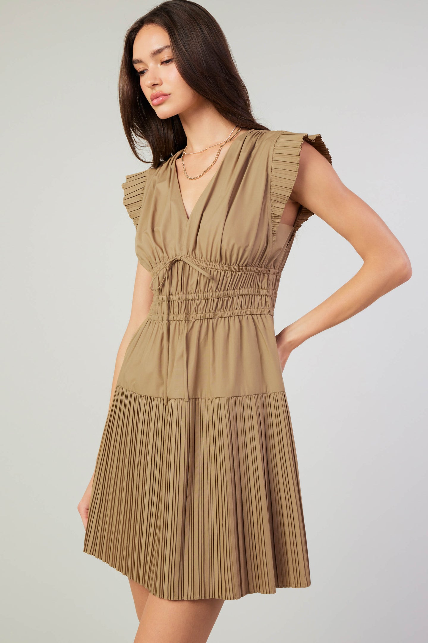 Briene Pleated Mini Dress