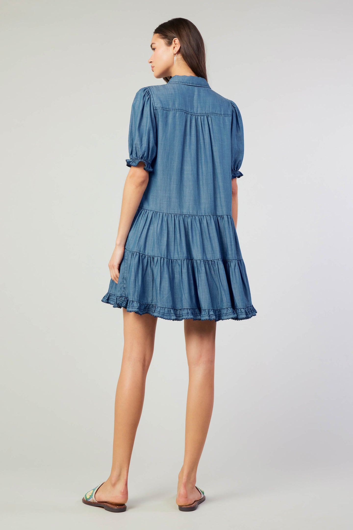 Scallop Edged Shirt Dress