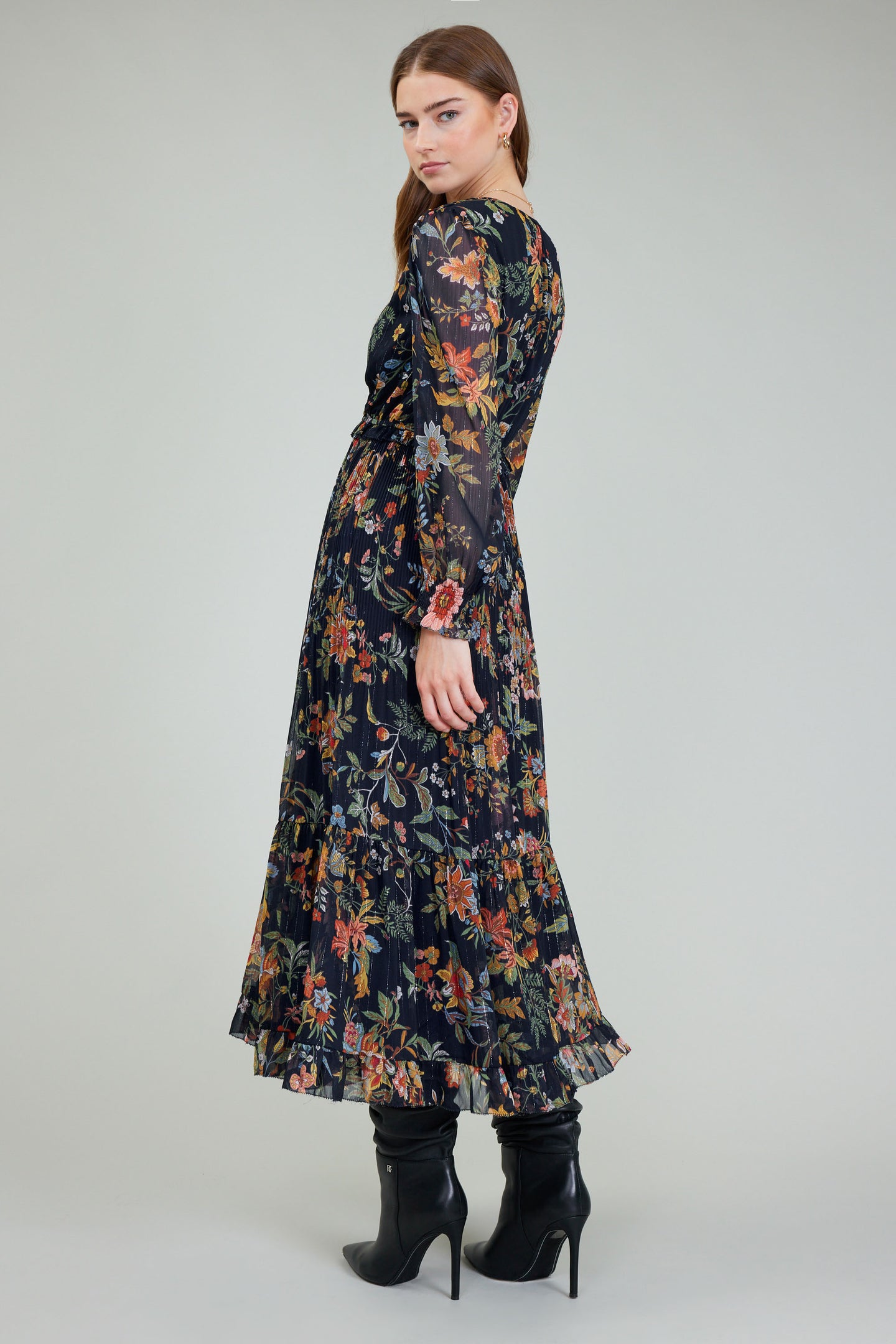 Glimmer Botanical Midi Dress