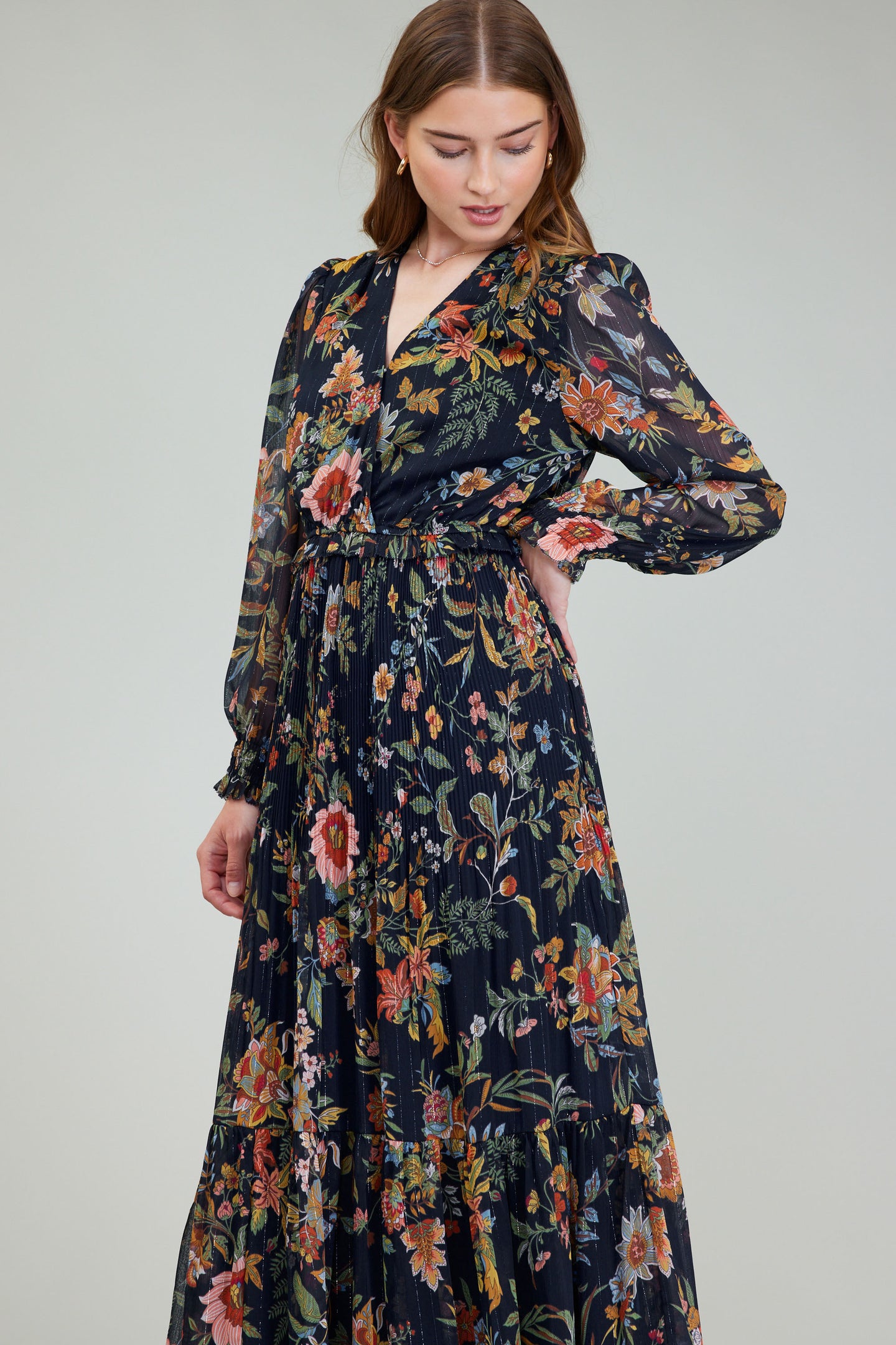 Glimmer Botanical Midi Dress