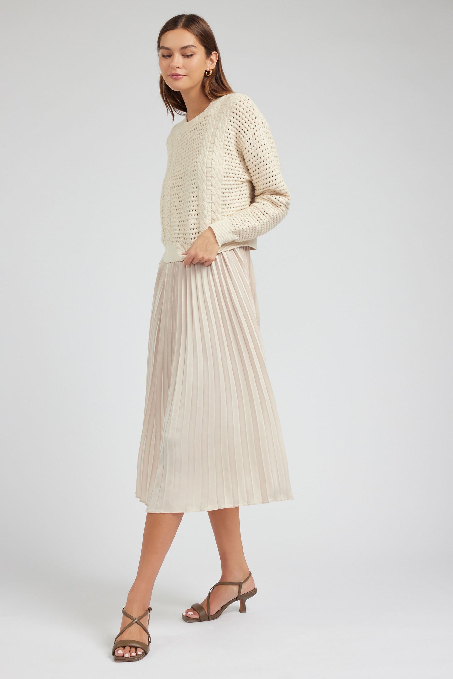 Sweater & Pleated Dress Set