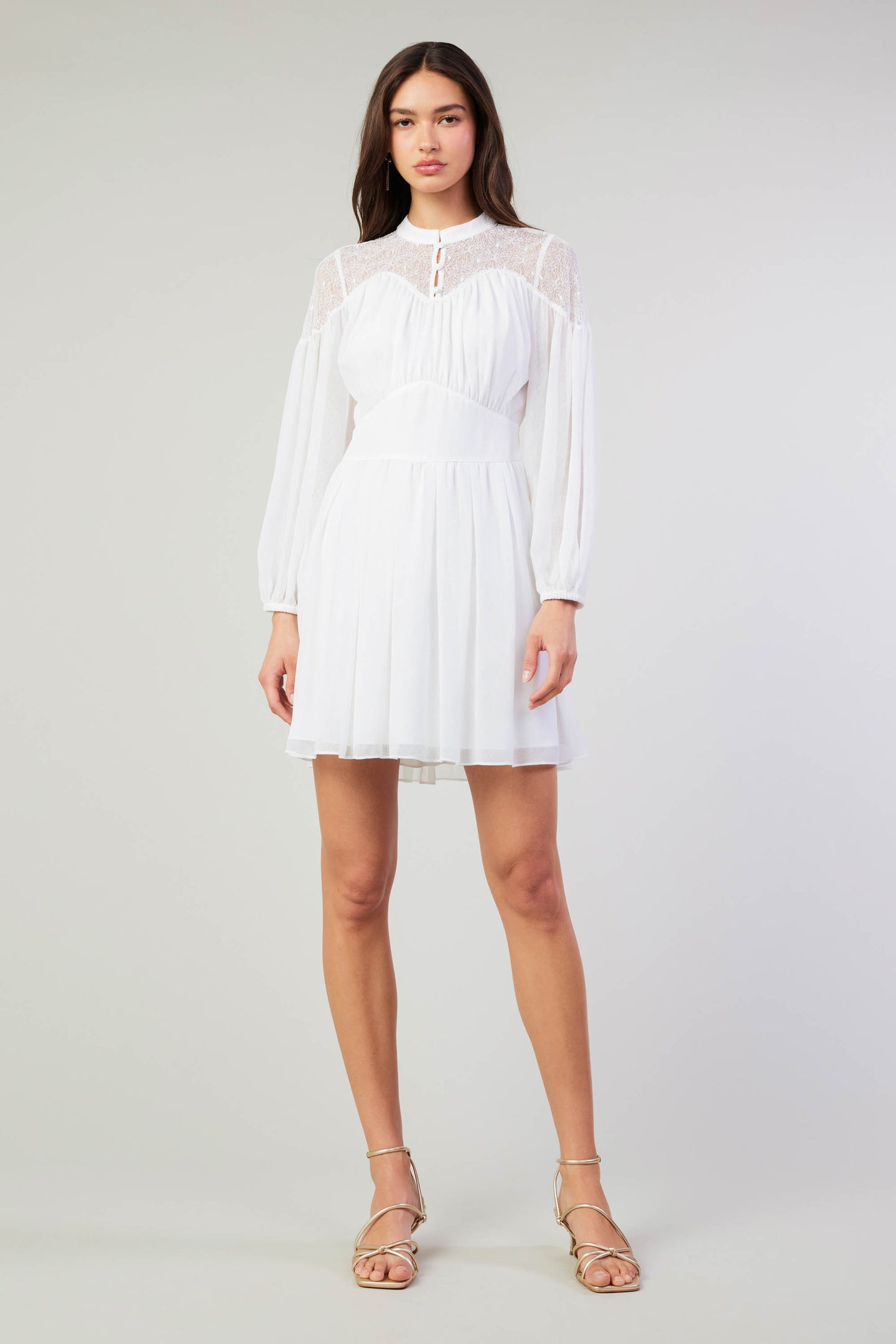 Palermo Lace Collared Mini Dress