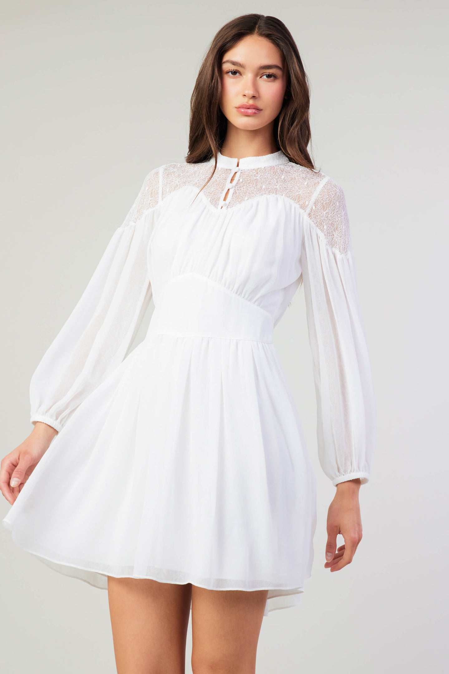 Palermo Lace Collared Mini Dress