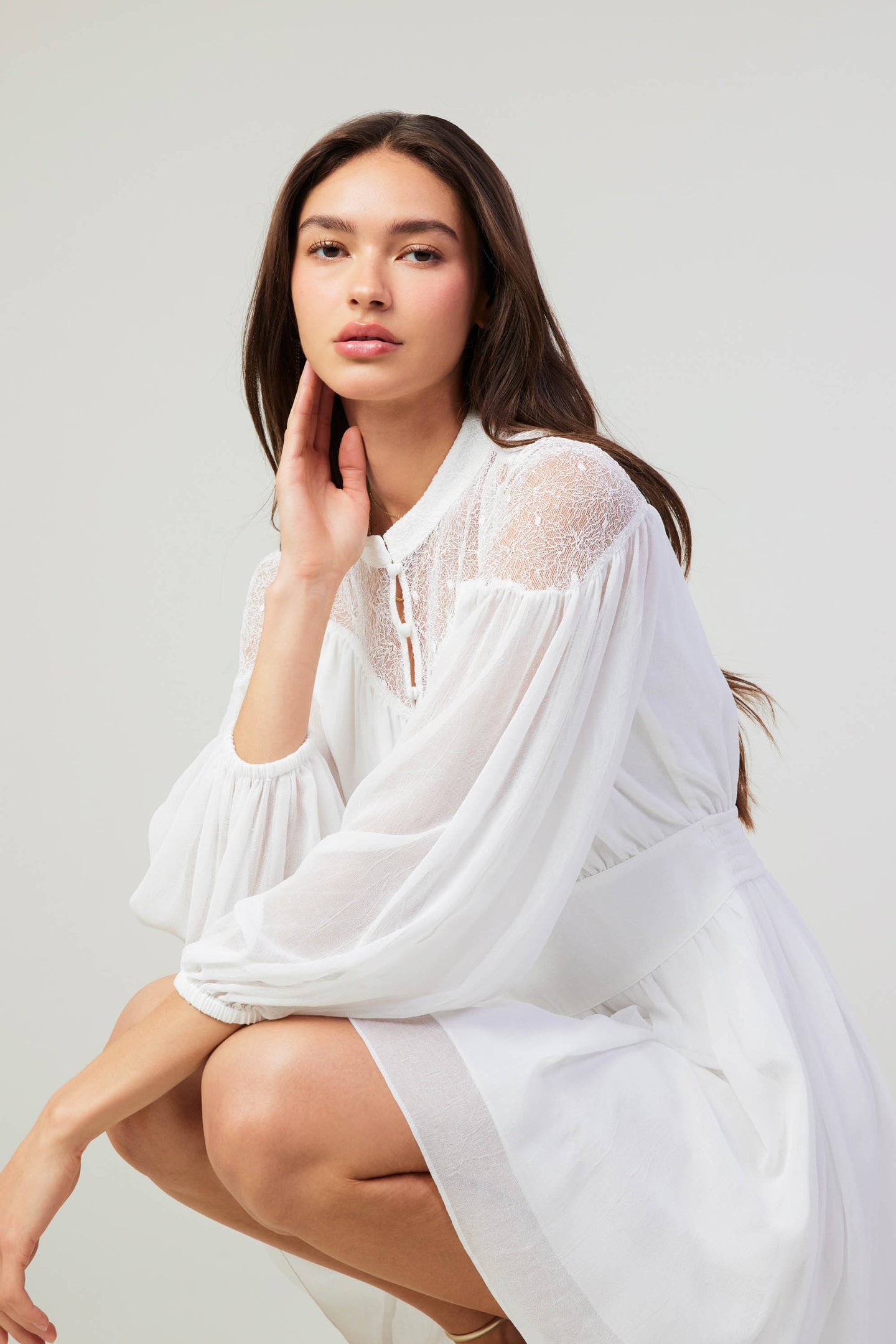 Palermo Lace Collared Mini Dress