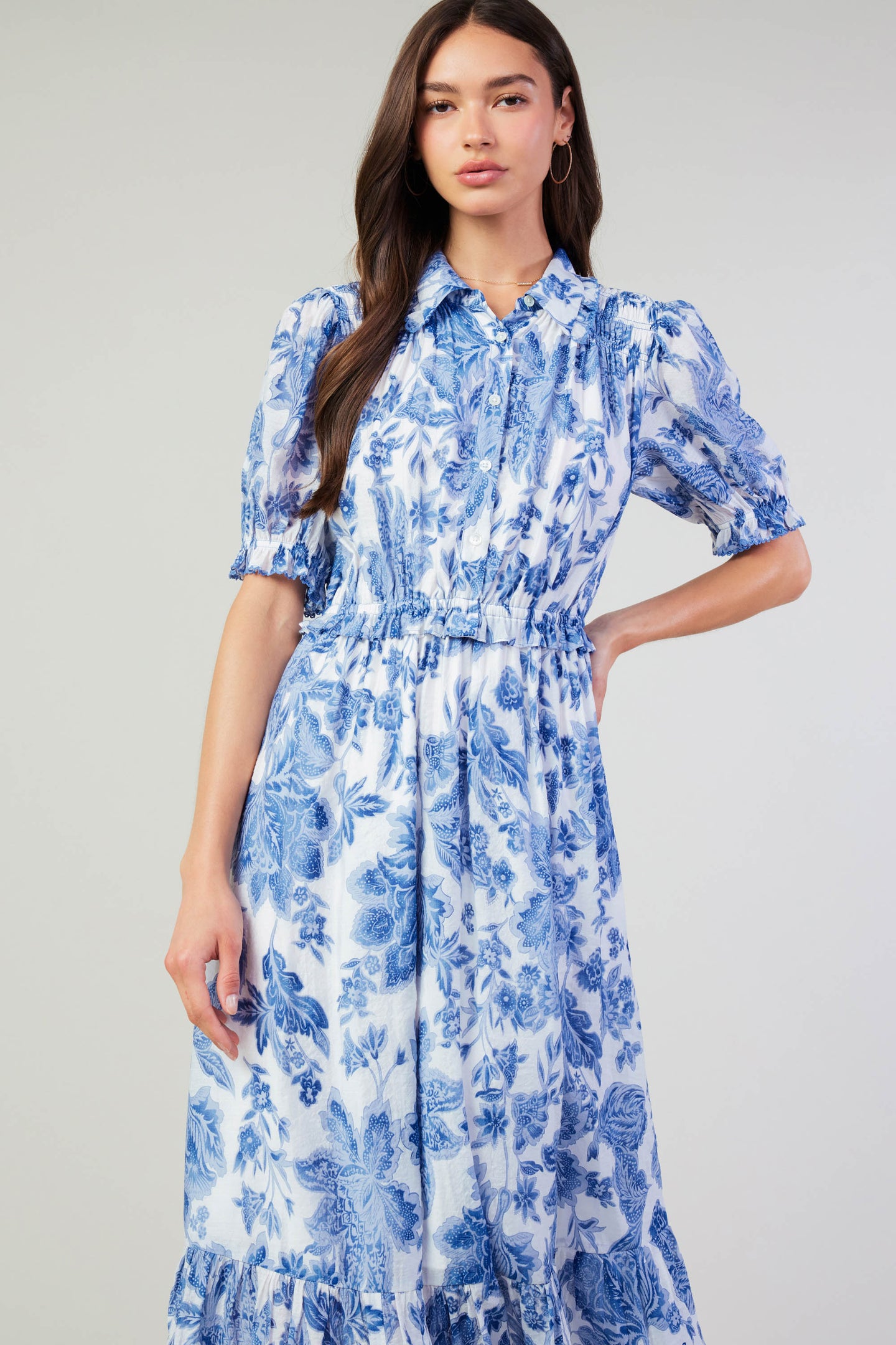 Botanical Jacquard Midi Dress