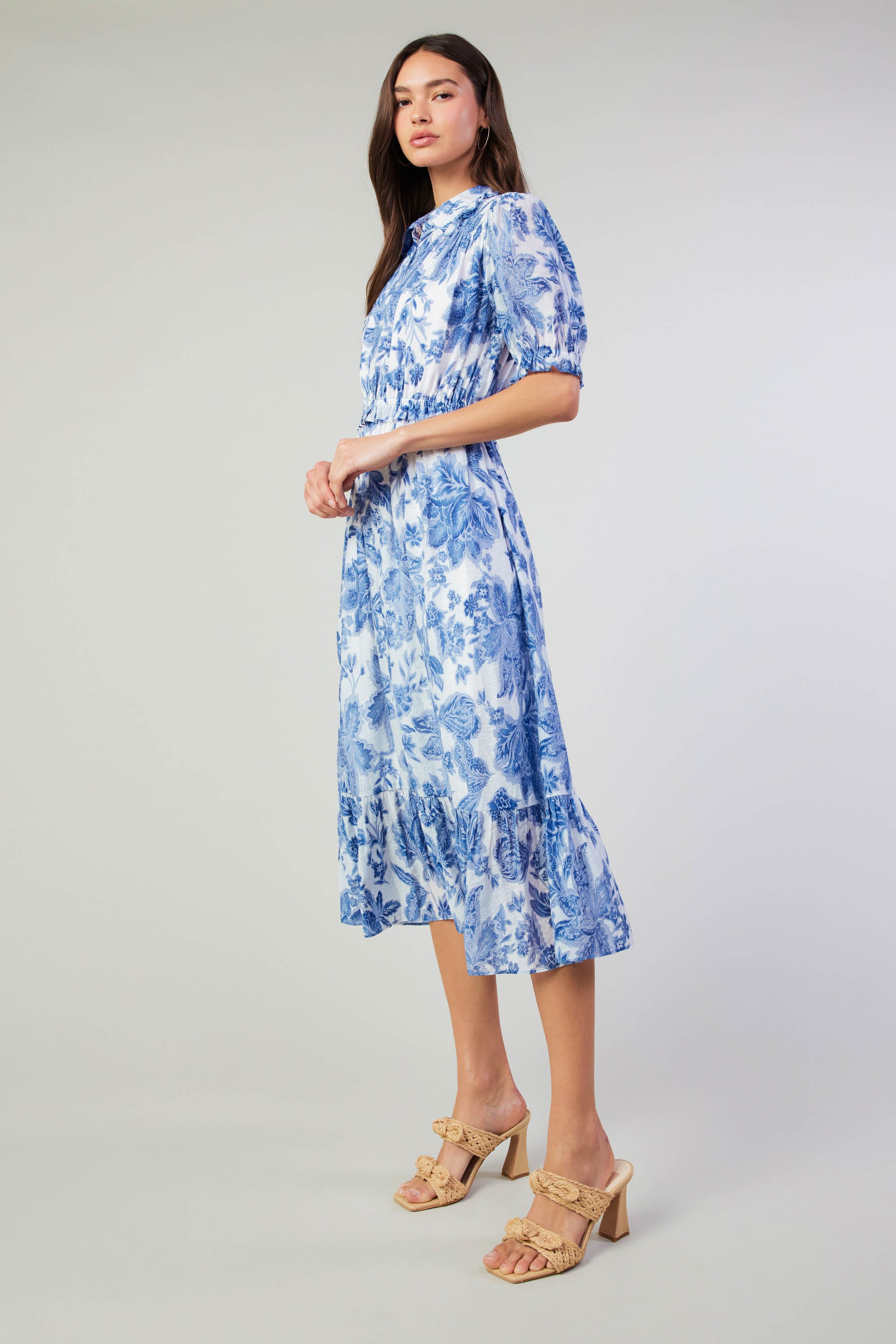 Botanical Jacquard Midi Dress – CURRENT AIR