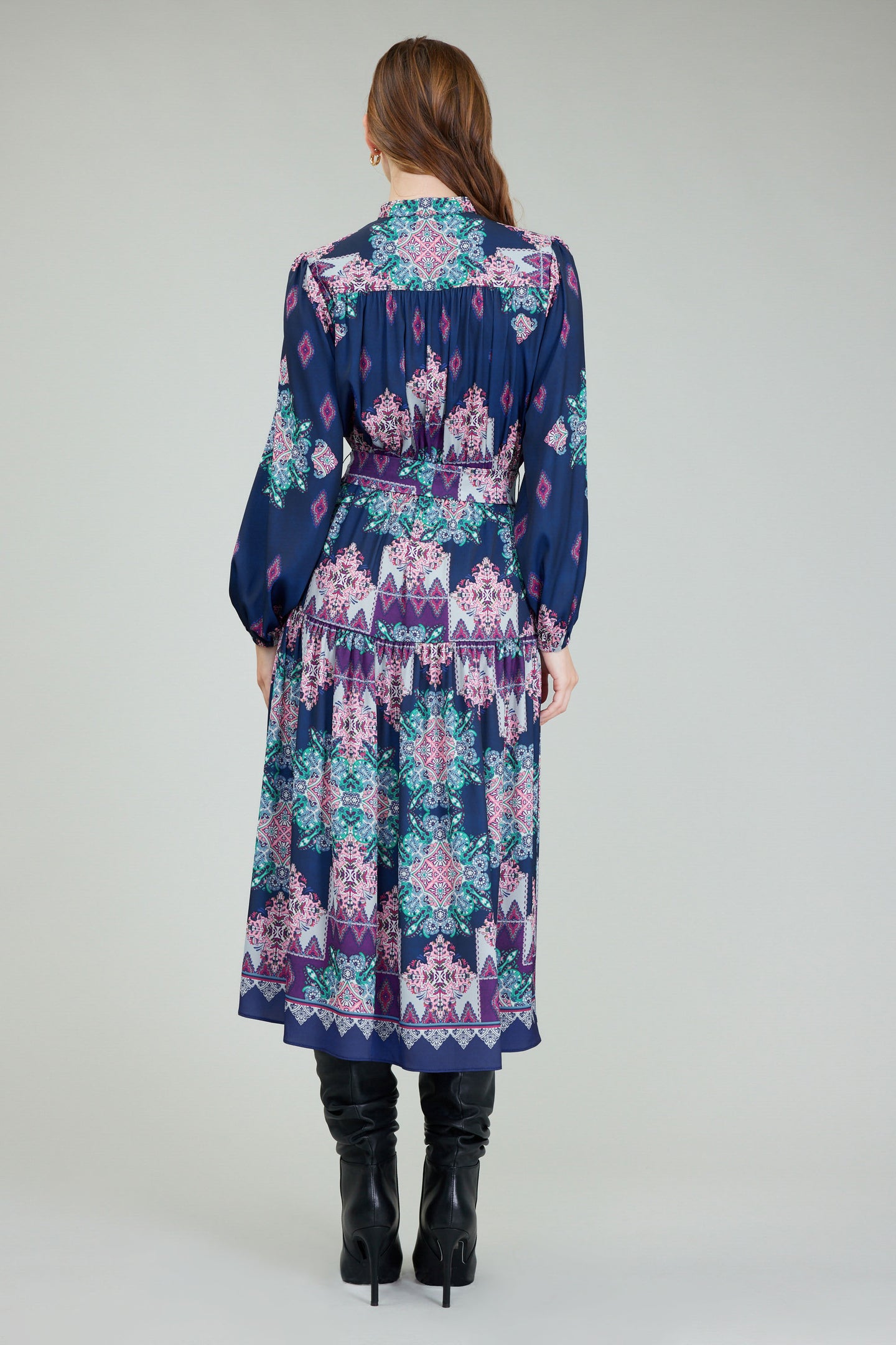 Ornate Border Printed Midi Dress