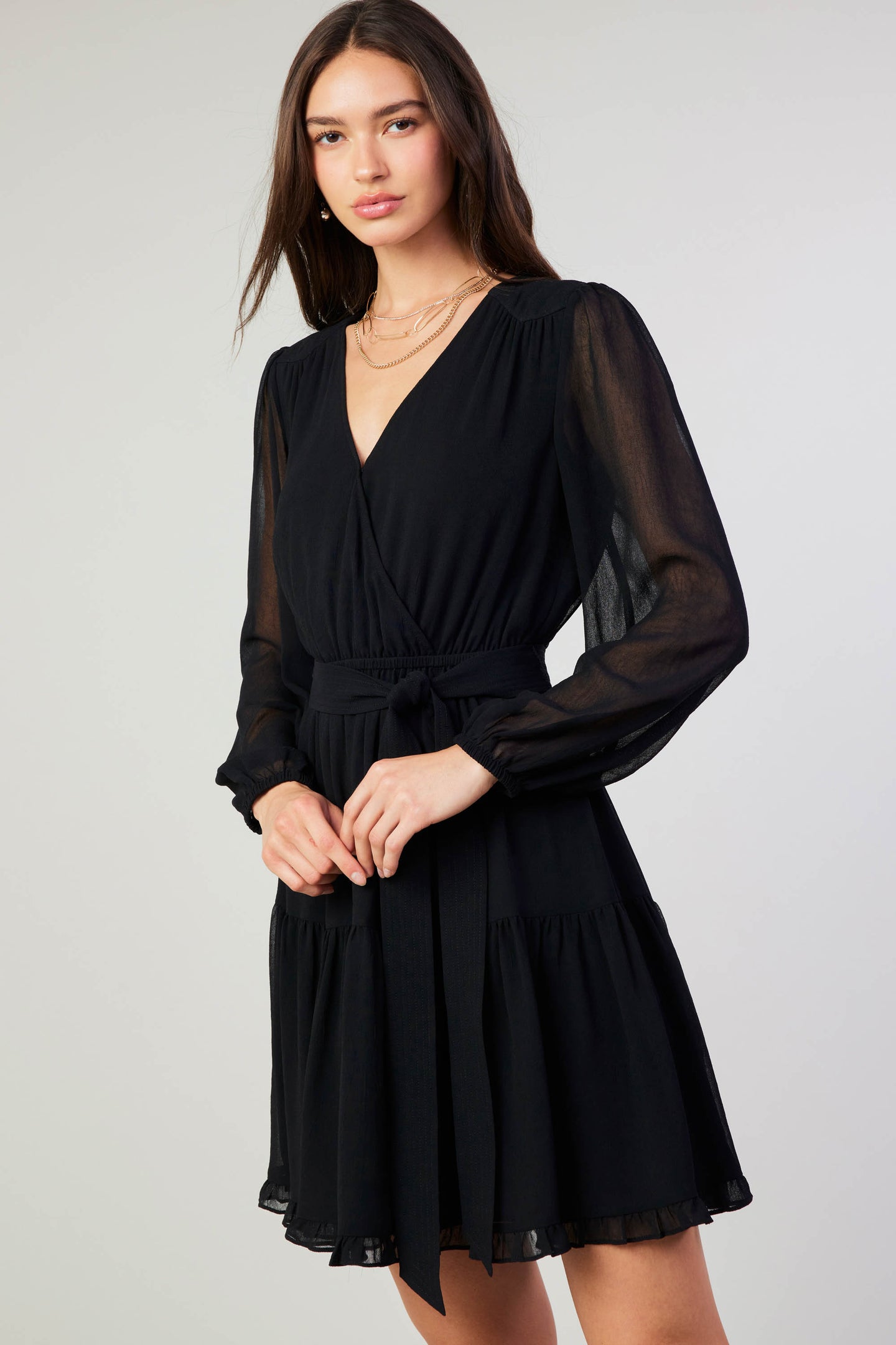 Surplice Mini Dress