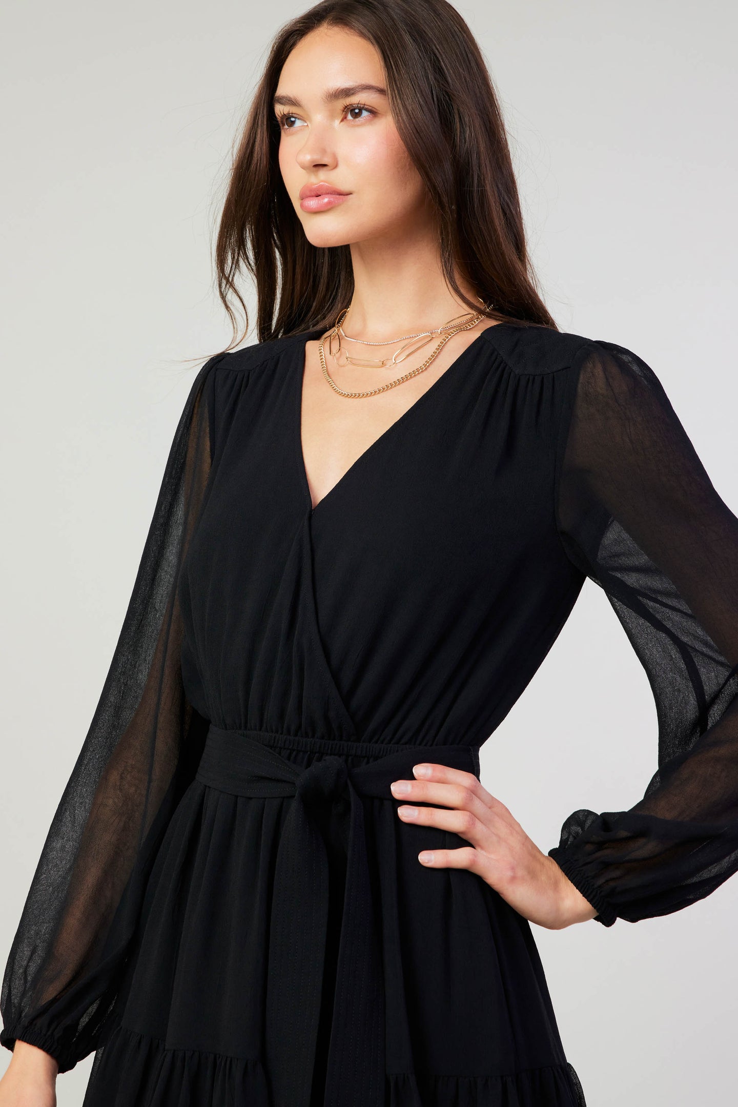 Surplice Mini Dress