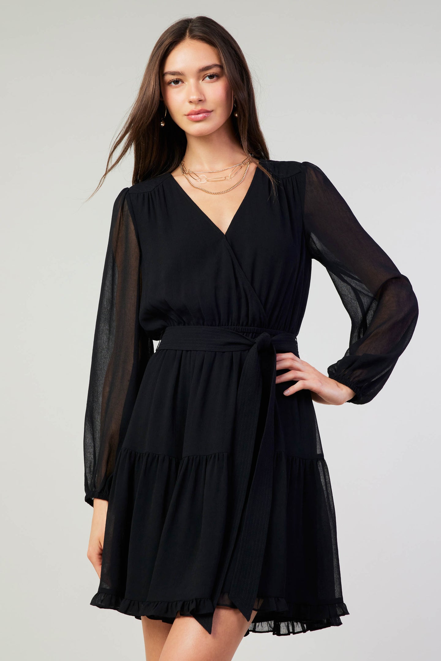 Surplice Mini Dress