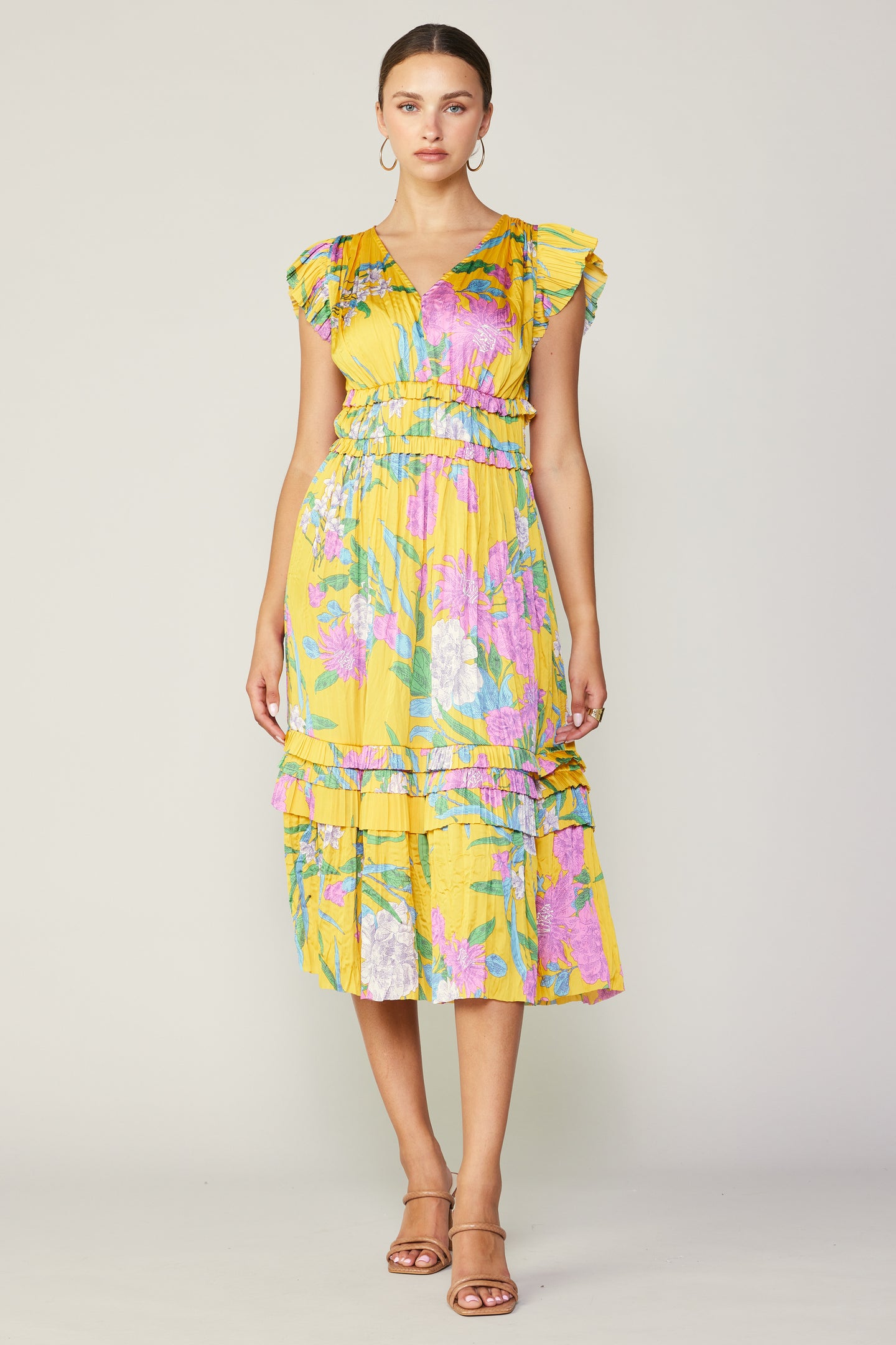 Sereia Botanical Motif Midi Dress