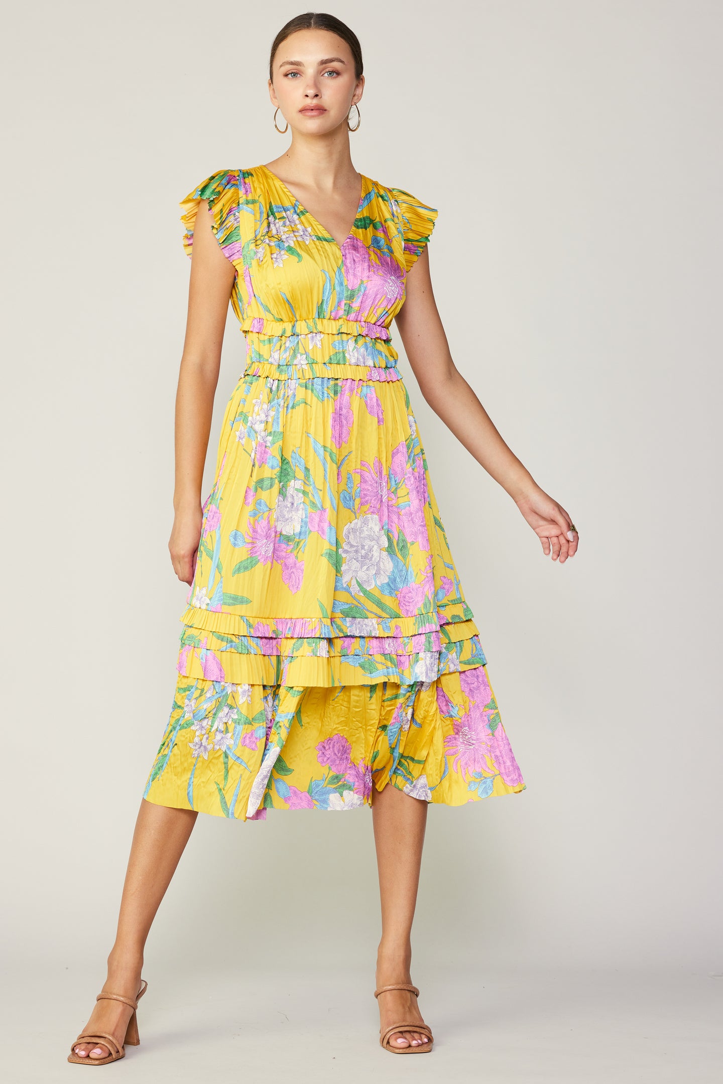 Sereia Botanical Motif Midi Dress