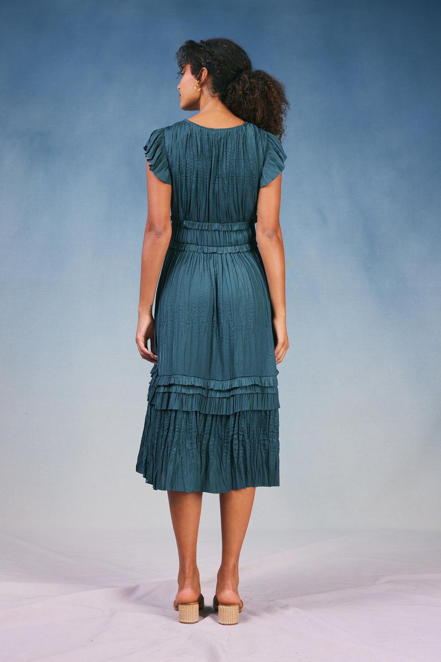 Sereia Pleated Midi Dress