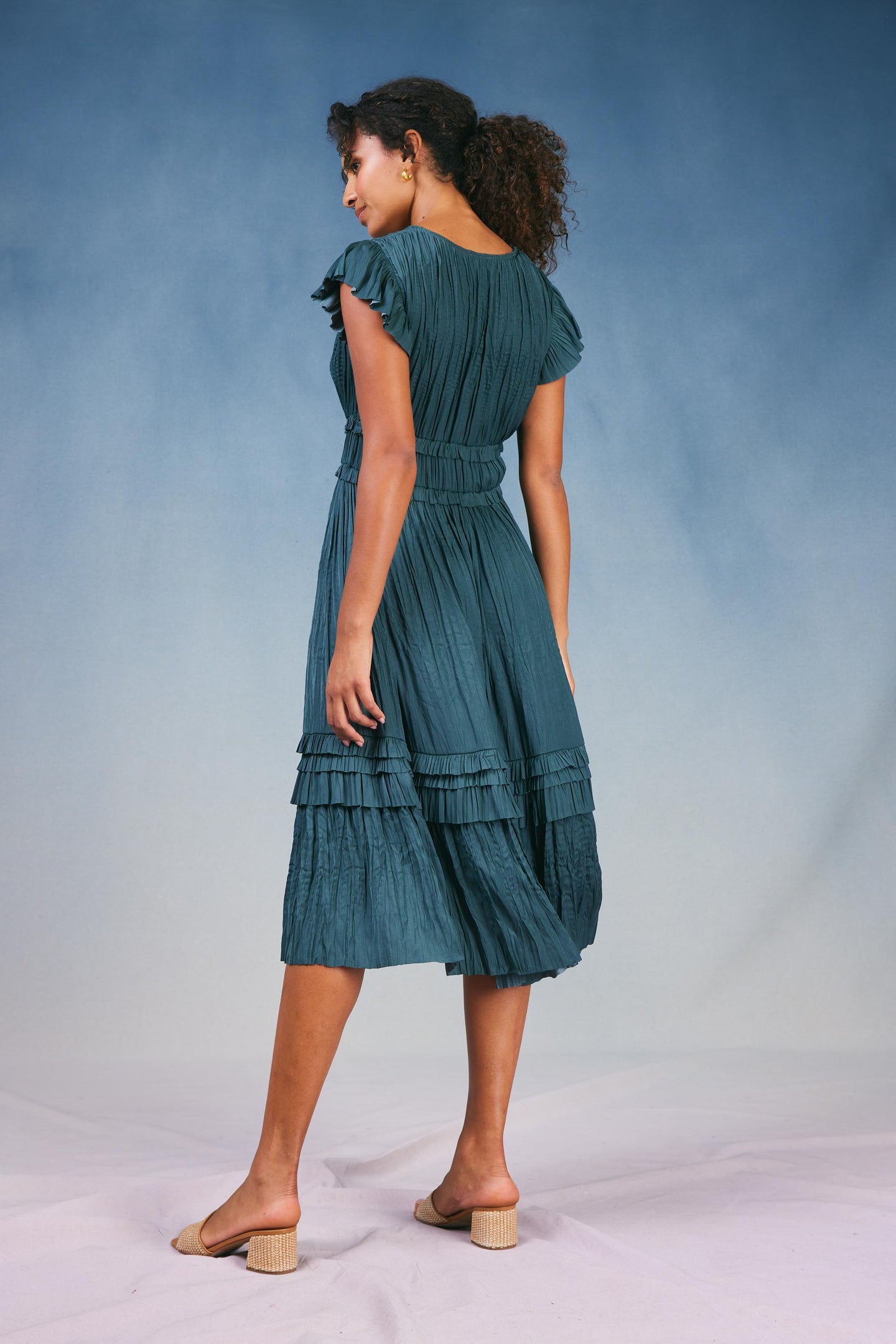 Sereia Pleated Midi Dress