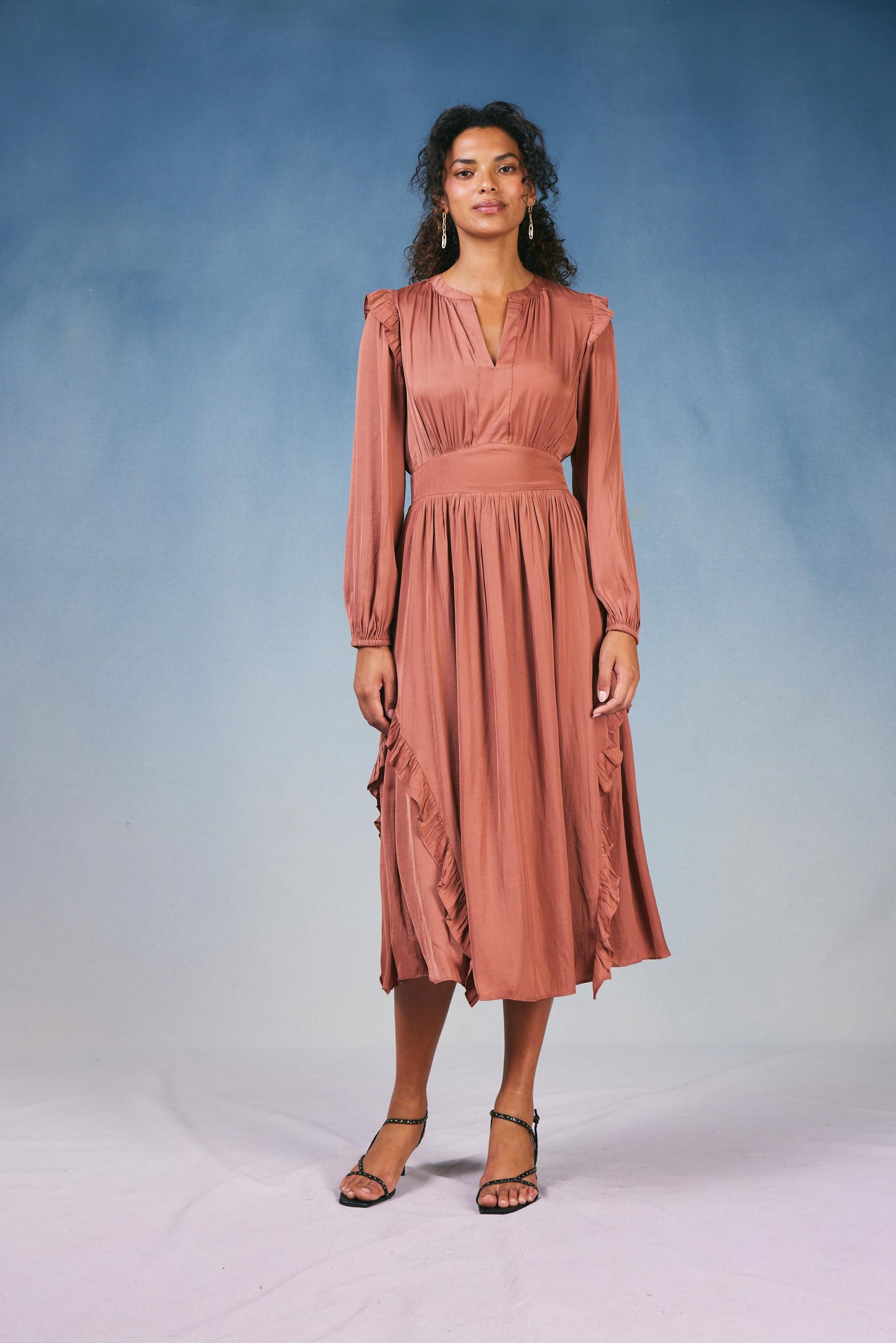 Emmaline Ruffled Midi Dress