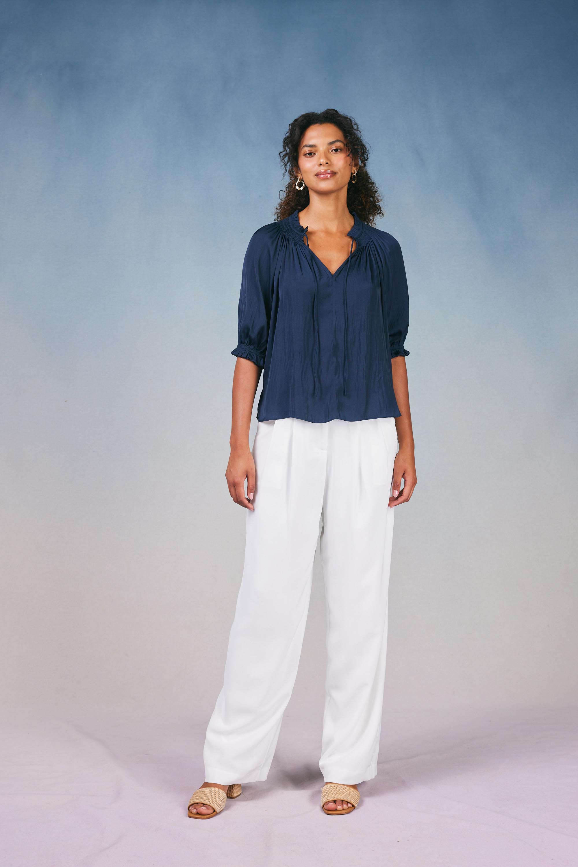 Angelica Pleated Blouse – CURRENT AIR