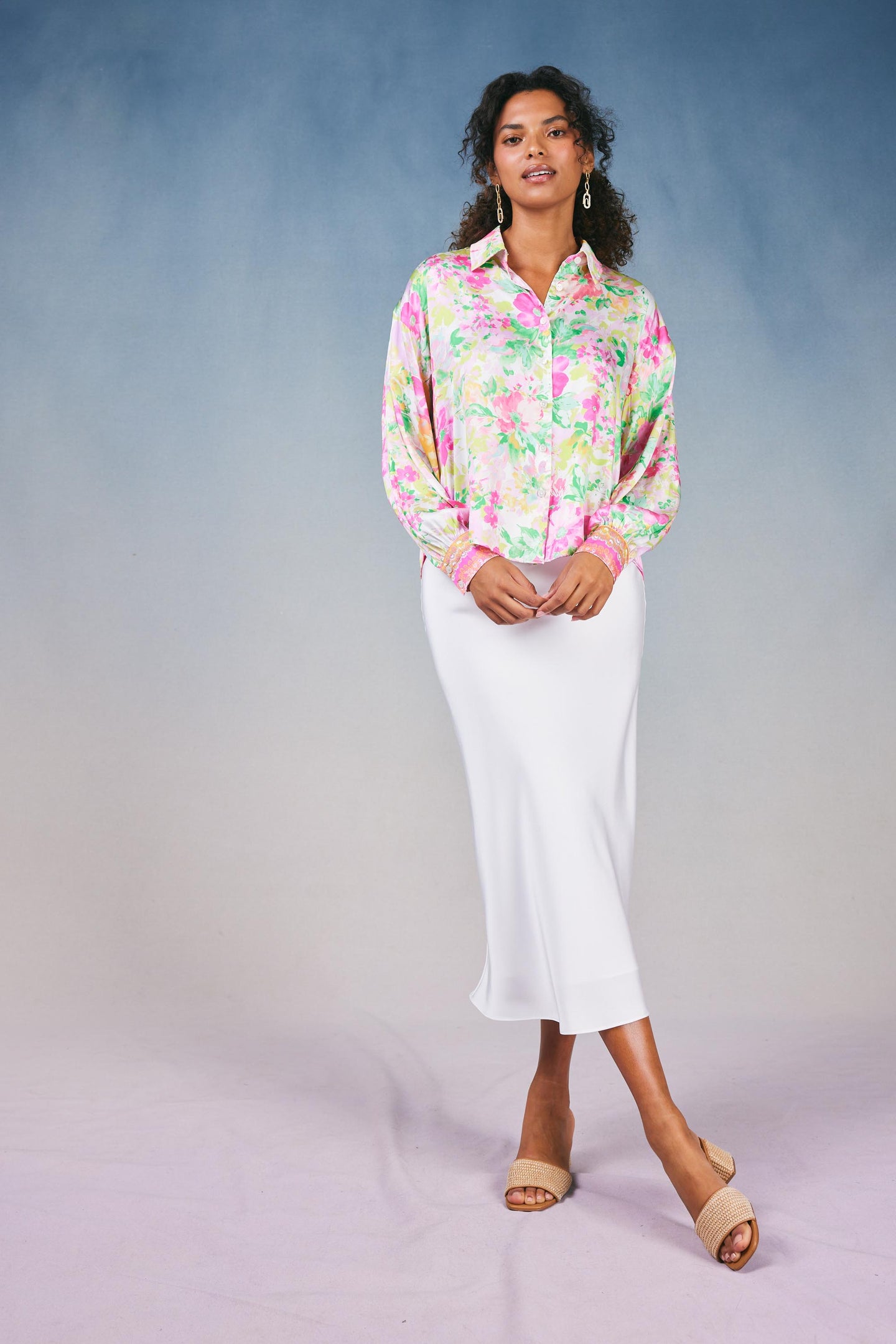 Botanical Watercolor Blouse