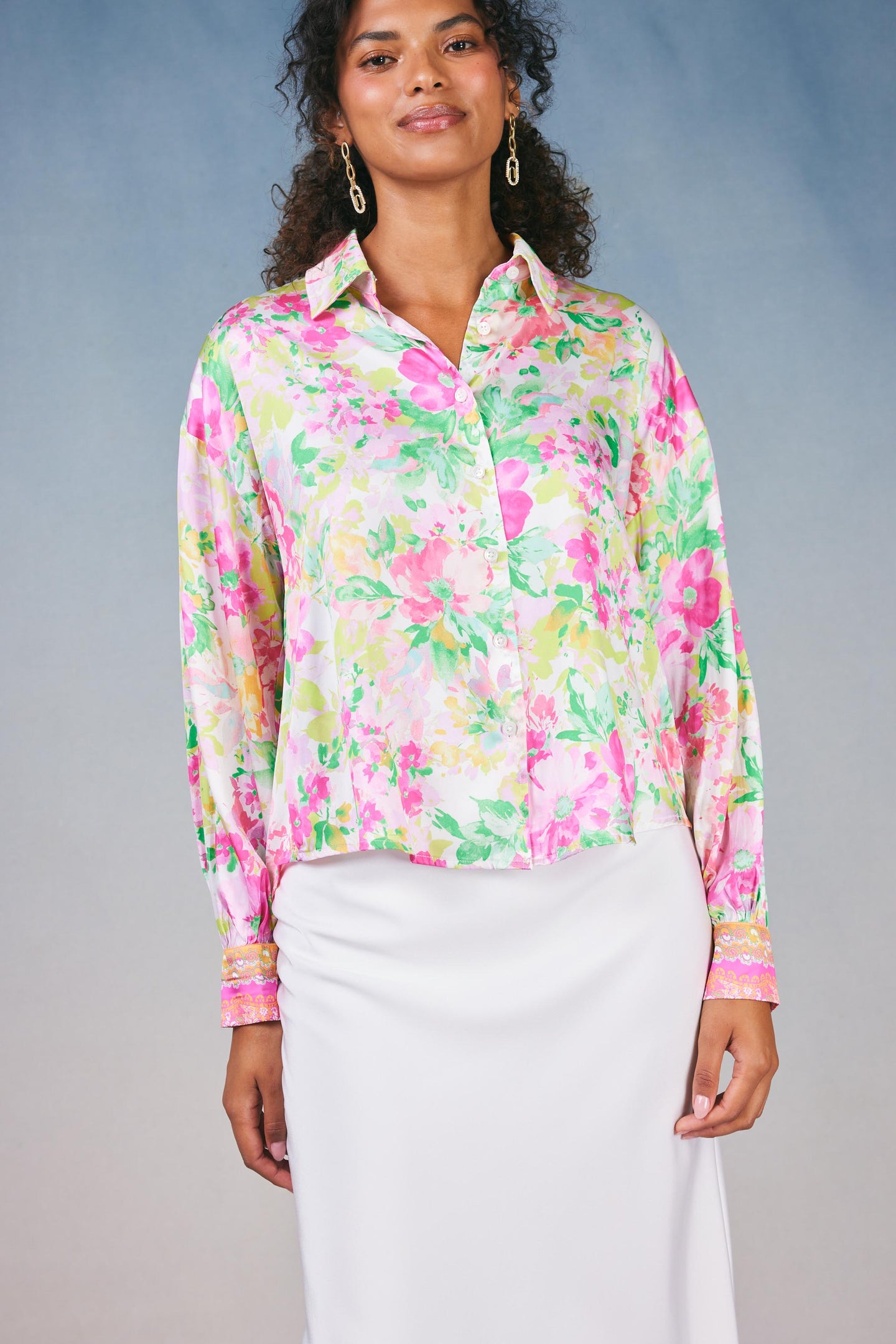 Botanical Watercolor Blouse