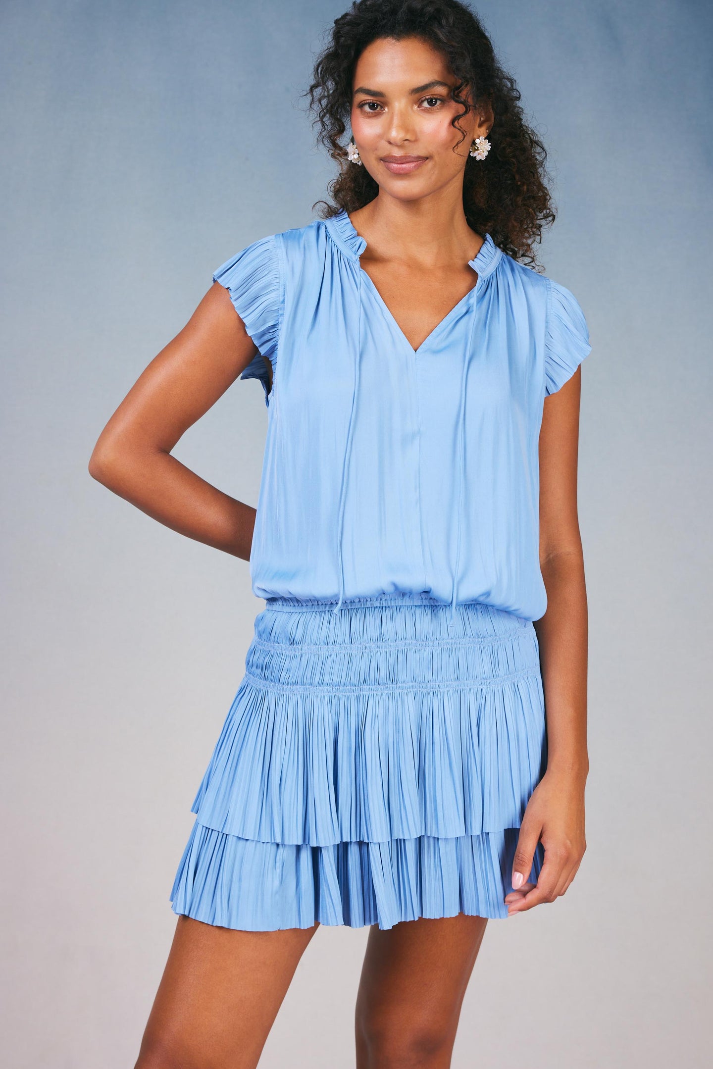 Zoey Pleated Skirt Mini Dress