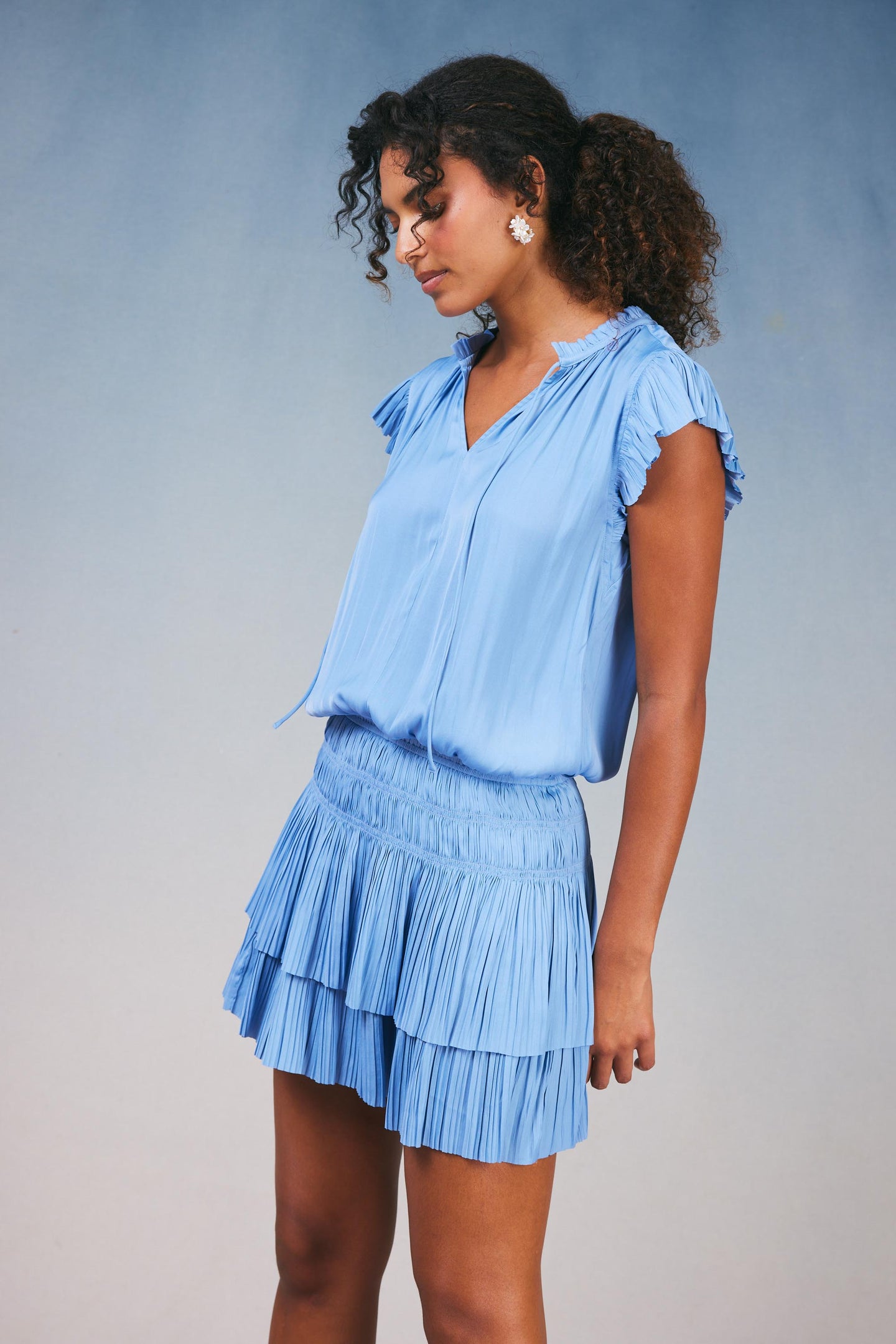 Zoey Pleated Skirt Mini Dress